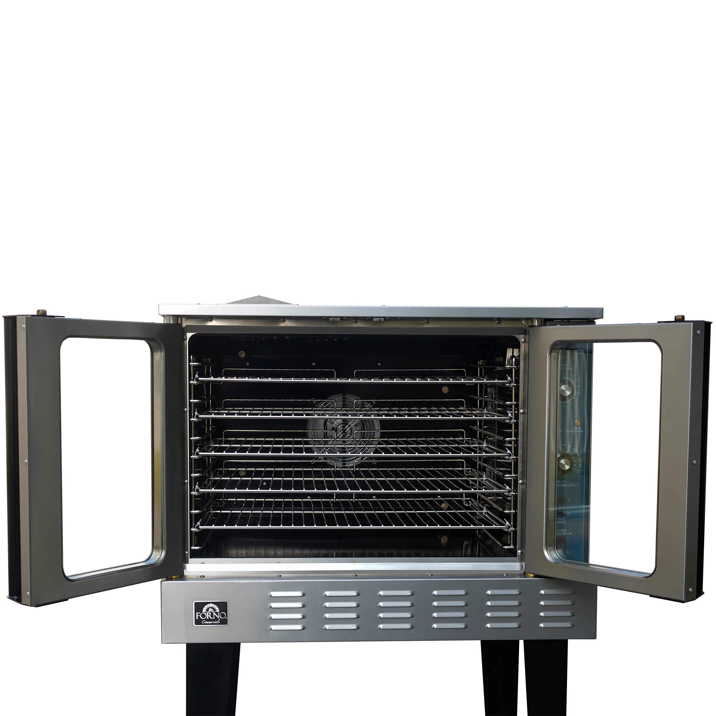 Forno Commerciale Convection Gas Oven, 3 burners 54,000 BTU, 150–500°F, stainless steel, NG/LP convertible