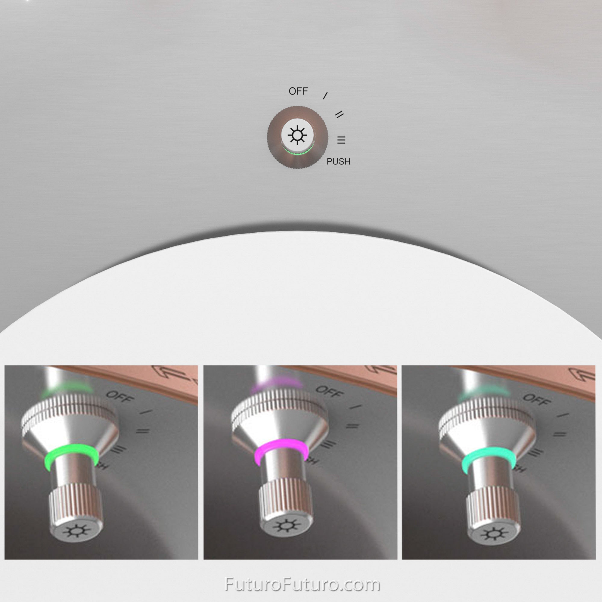 Futuro Orbit 24 in. 940 CFM Stainless Steel Island Mount Range Hood With Color Options