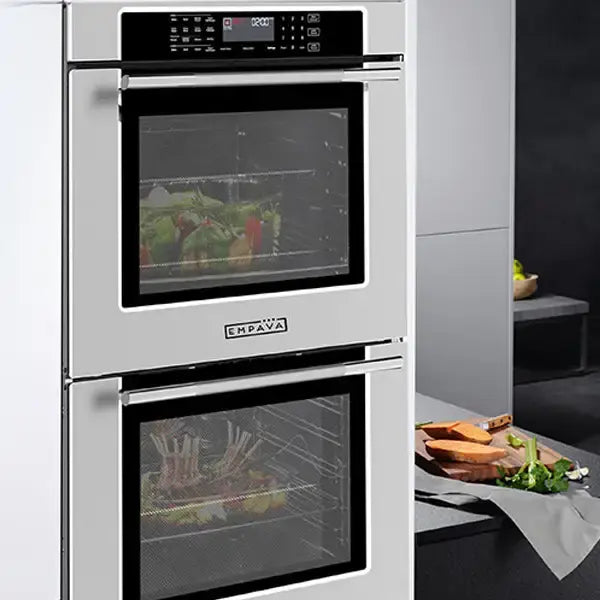 Empava 30 In. 5 cu. Ft. Stainless Steel Electric Double Wall Oven With Air Fry | EMPV-30WO05