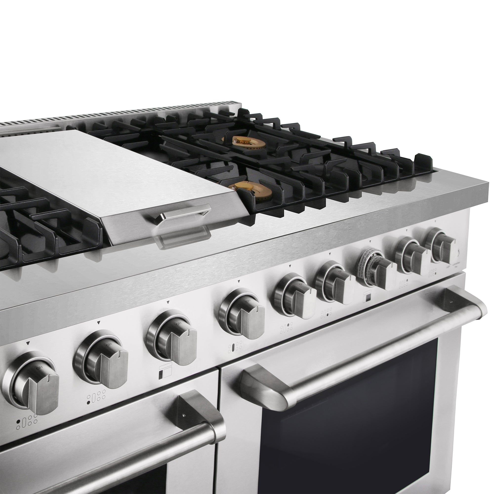 Cosmo Lumin 48 in. 6.7 cu. ft. 6-Burner Stainless Steel Dual Fuel Range with Griddle | COS-DFRL486GK