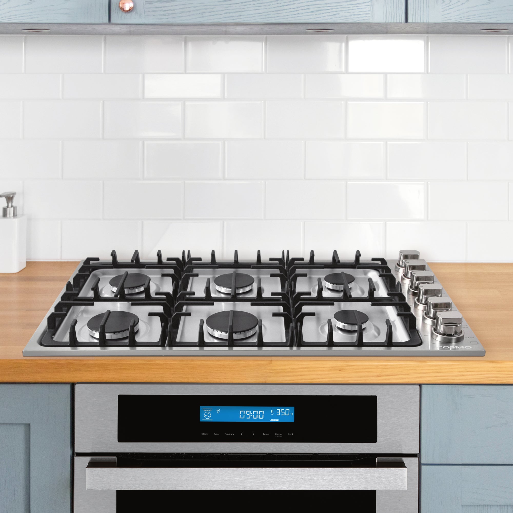 Cosmo 36 in. Stainless Steel Gas Cooktop with 6 Burners | COS-DIC366