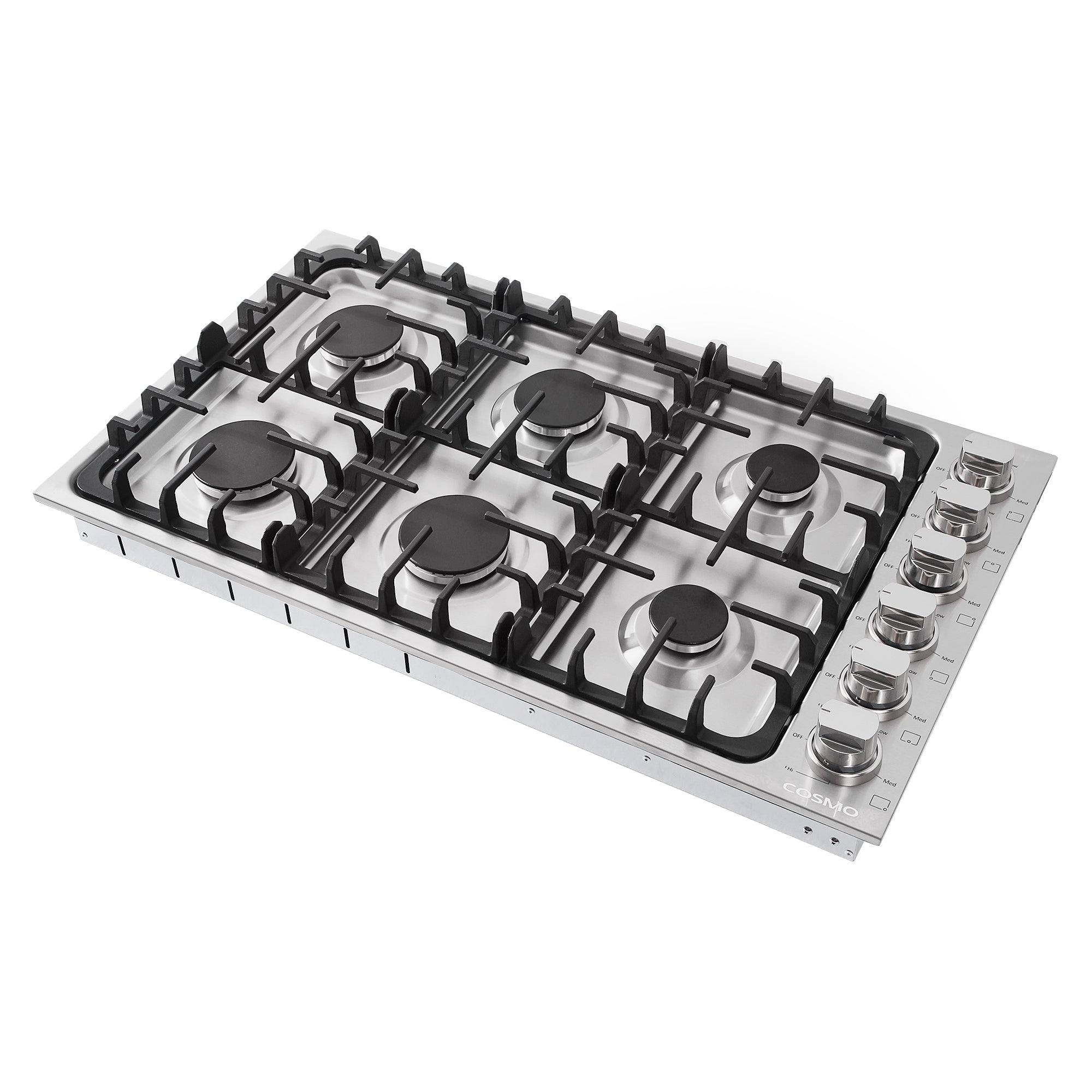 Cosmo 36 in. Stainless Steel Gas Cooktop with 6 Burners | COS-DIC366