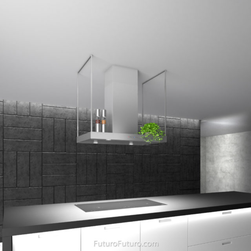 Futuro Europe 36 in. 940 CFM Stainless Steel Island Mount Range Hood