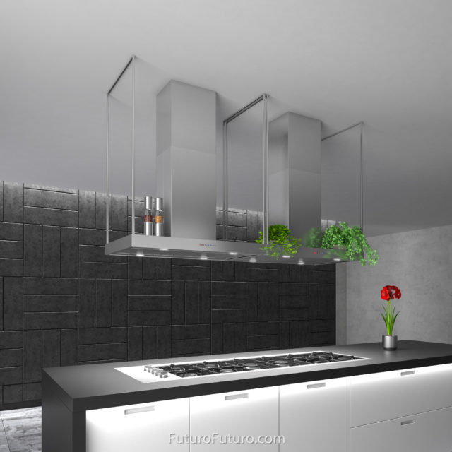 Futuro Europe 36 in. 940 CFM Stainless Steel Island Mount Range Hood