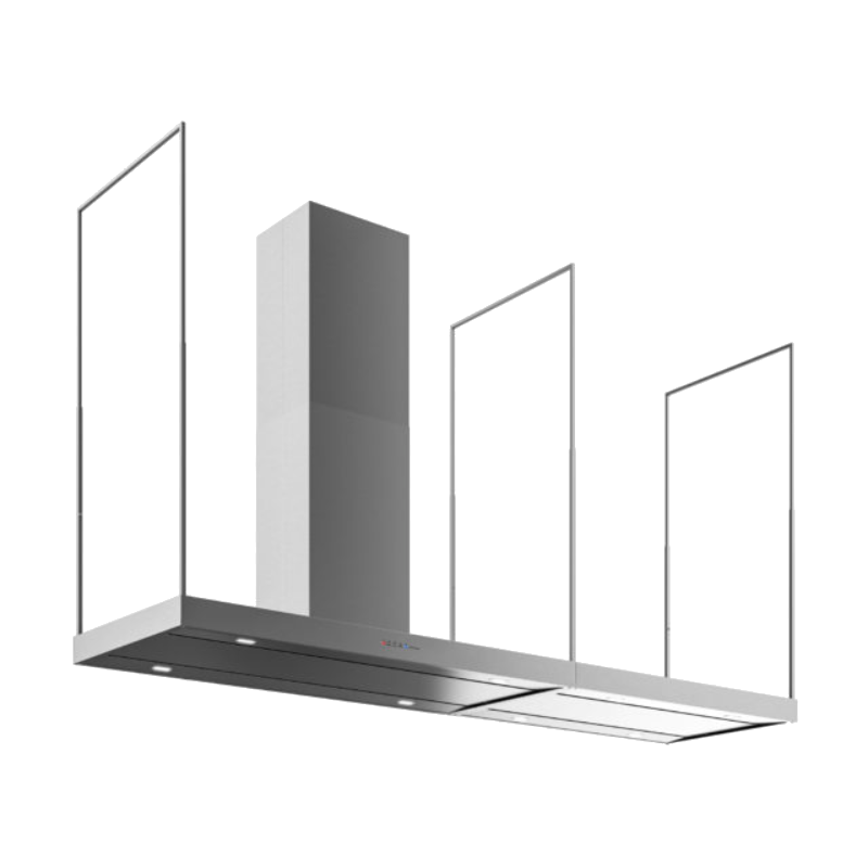 Futuro Europe Station 84 in. 940 CFM Stainless Steel Island Mount Range Hood