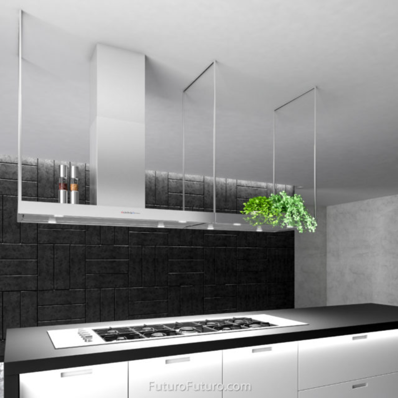 Futuro Europe Station 84 in. 940 CFM Stainless Steel Island Mount Range Hood