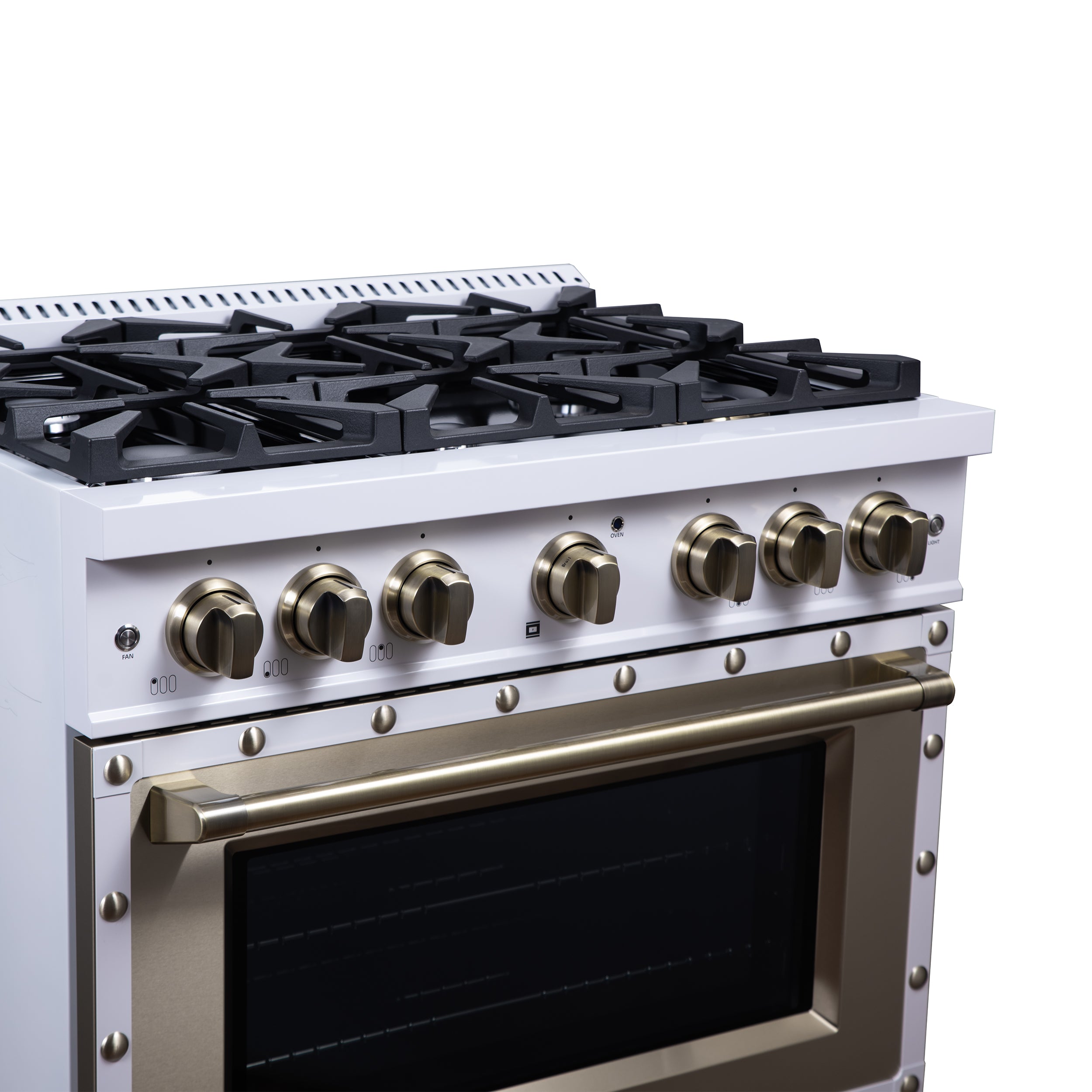 Forno Valente 36 in. 5.2 Cu.ft. White Dual Fuel Range with 6 Sealed Burners and Air Fry | FFSGS6199-36CPWHT