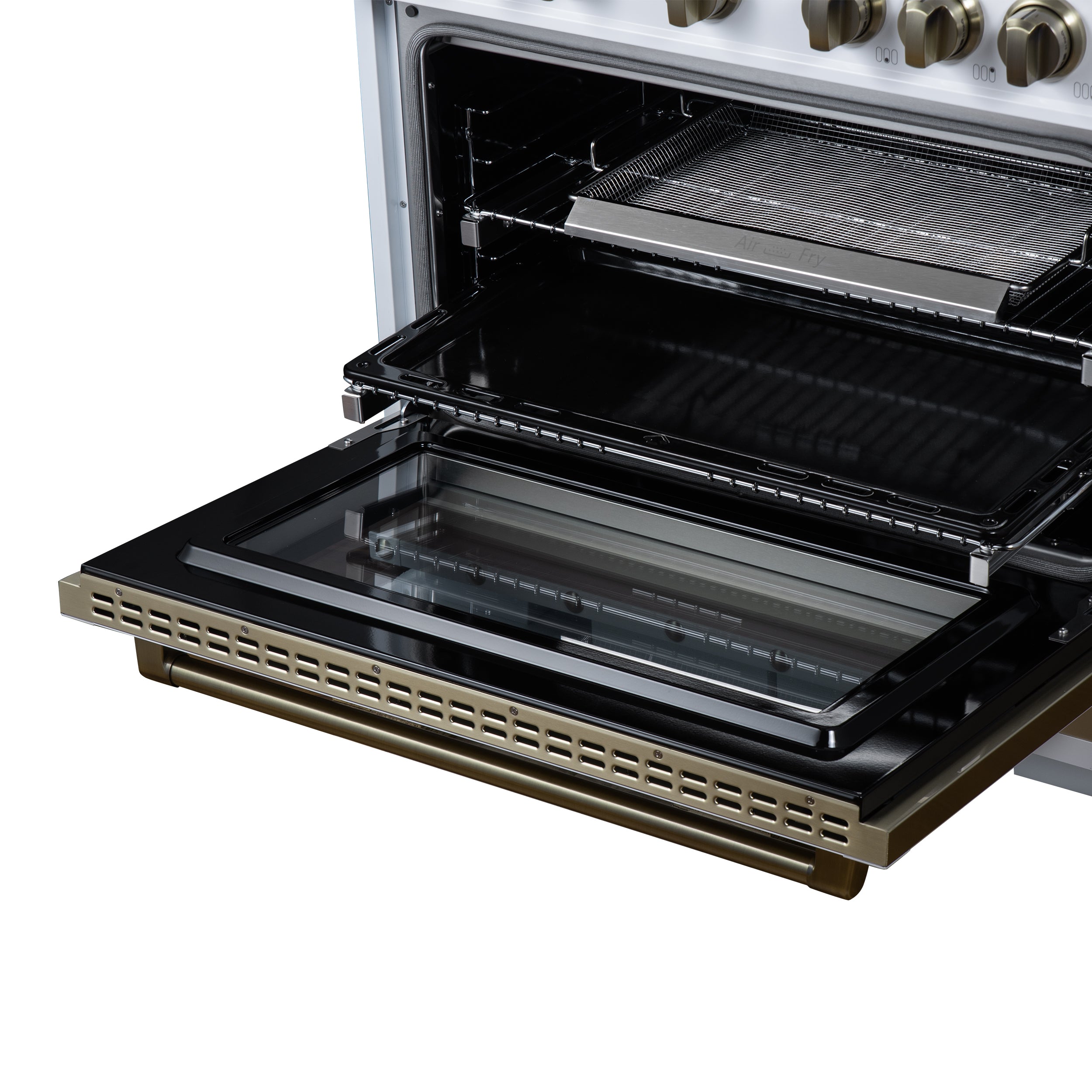 Forno Valente 36 in. 5.2 Cu.ft. White Dual Fuel Range with 6 Sealed Burners and Air Fry | FFSGS6199-36CPWHT