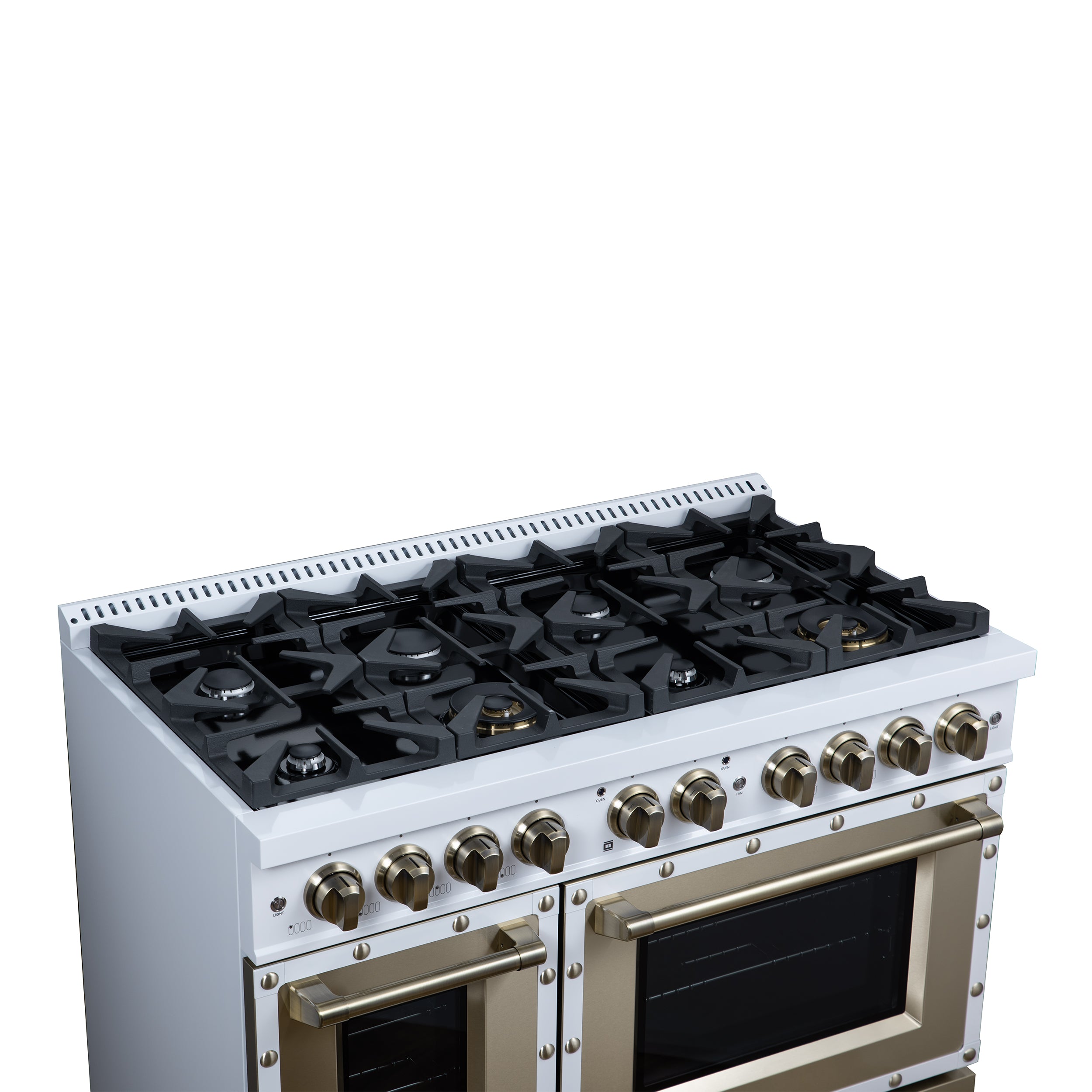 Forno Valente 48 in. 6.7 Cu.ft. White Dual Fuel Range with 8 Sealed Burners and Air Fry | FFSGS6199-48CPWHT