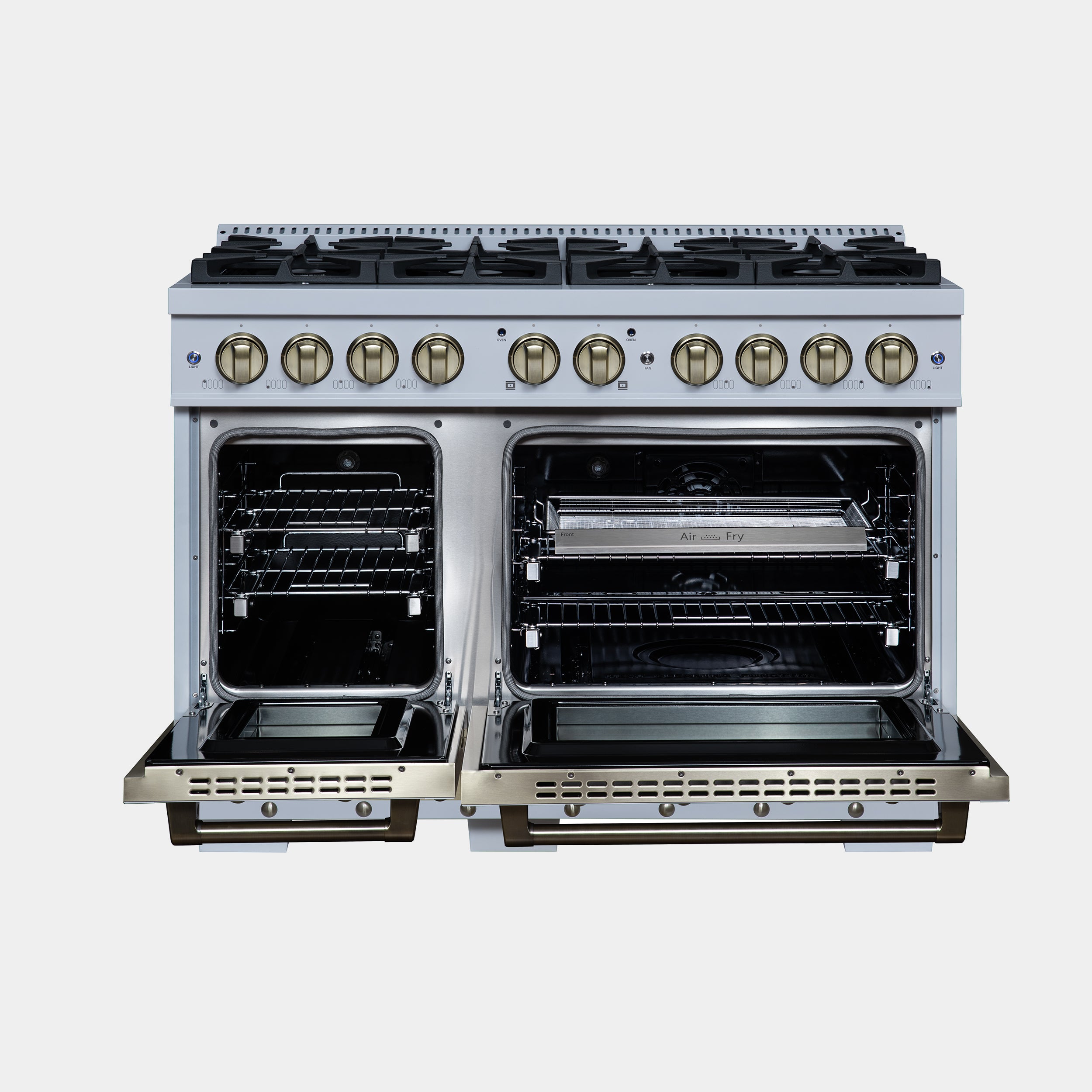 Forno Valente 48 in. 6.7 Cu.ft. White Dual Fuel Range with 8 Sealed Burners and Air Fry | FFSGS6199-48CPWHT