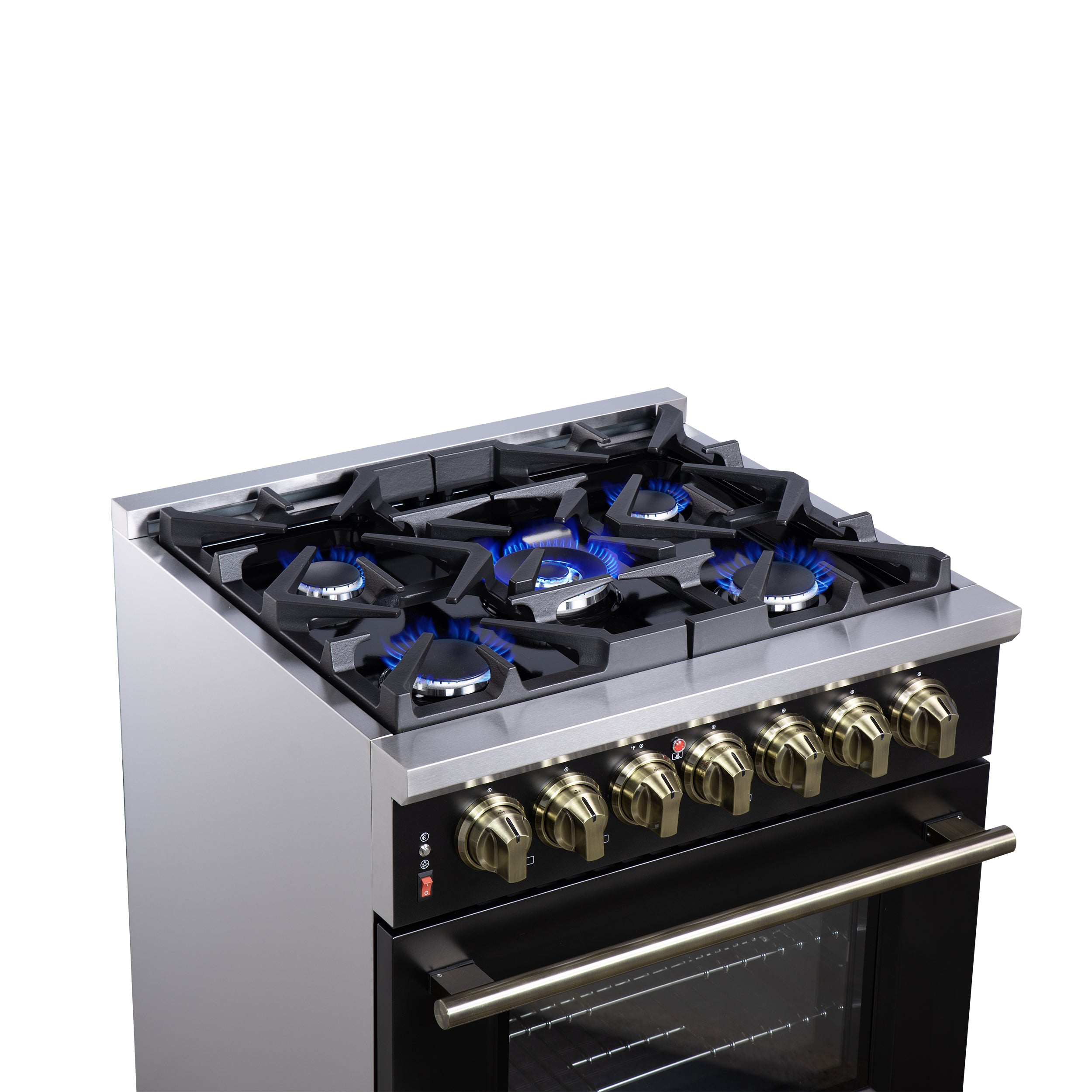 Forno Massimo 30 in. 4.32 cu. ft. 5-Burner Black Dual Fuel Range | FFSGS6125-30BLK
