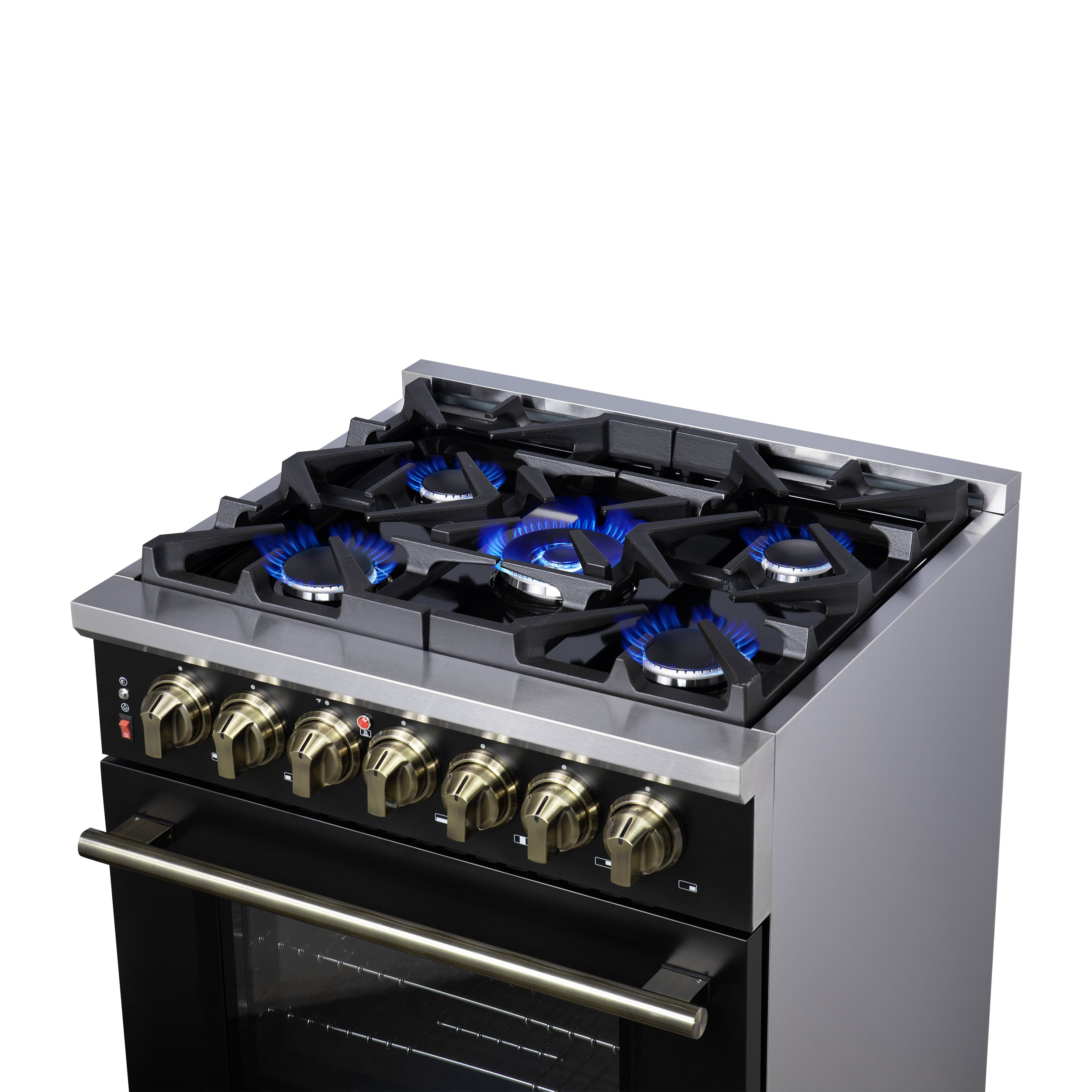 Forno Massimo 30 in. 4.32 cu. ft. 5-Burner Black Dual Fuel Range | FFSGS6125-30BLK