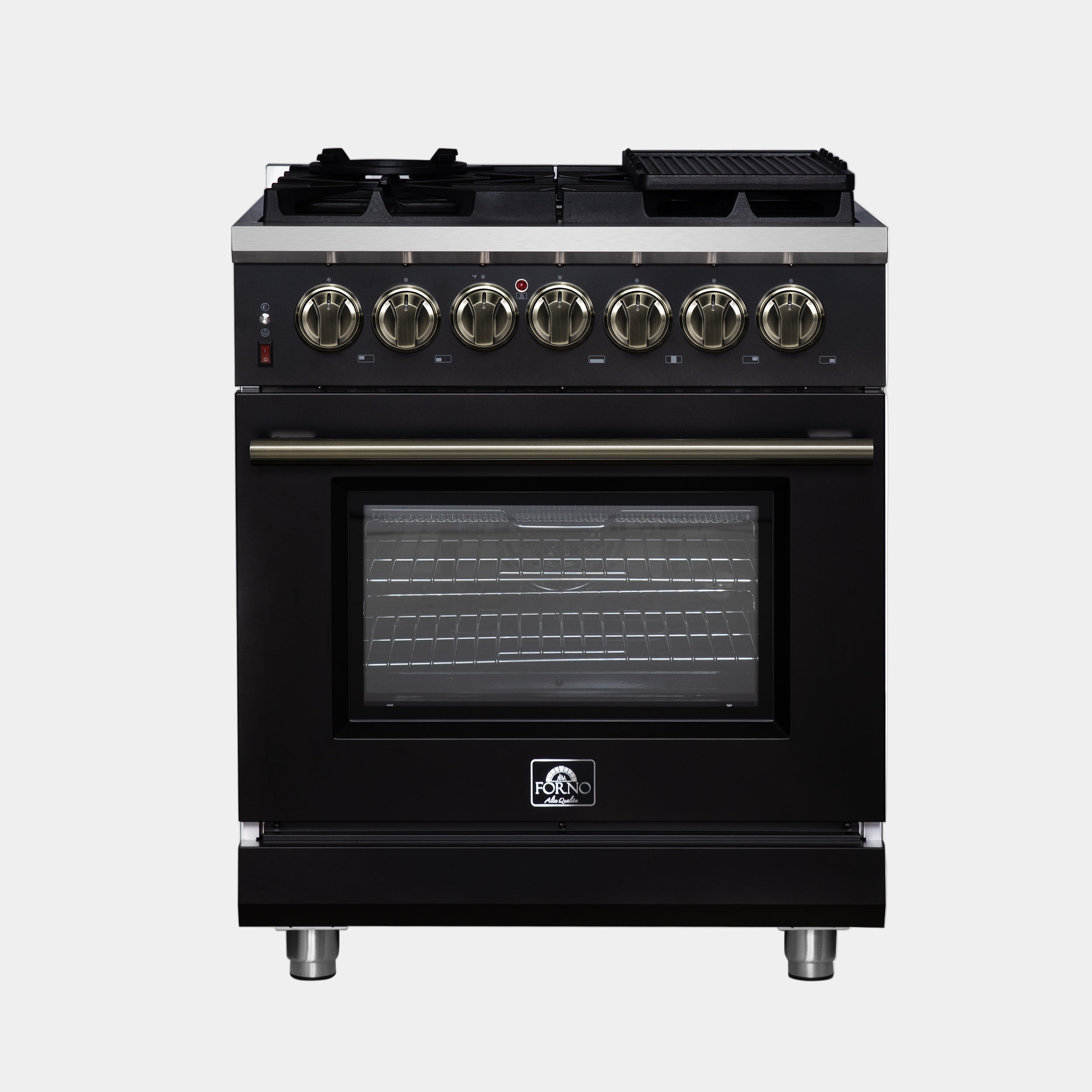 Forno Massimo 30 in. 4.32 cu. ft. 5-Burner Black Dual Fuel Range | FFSGS6125-30BLK