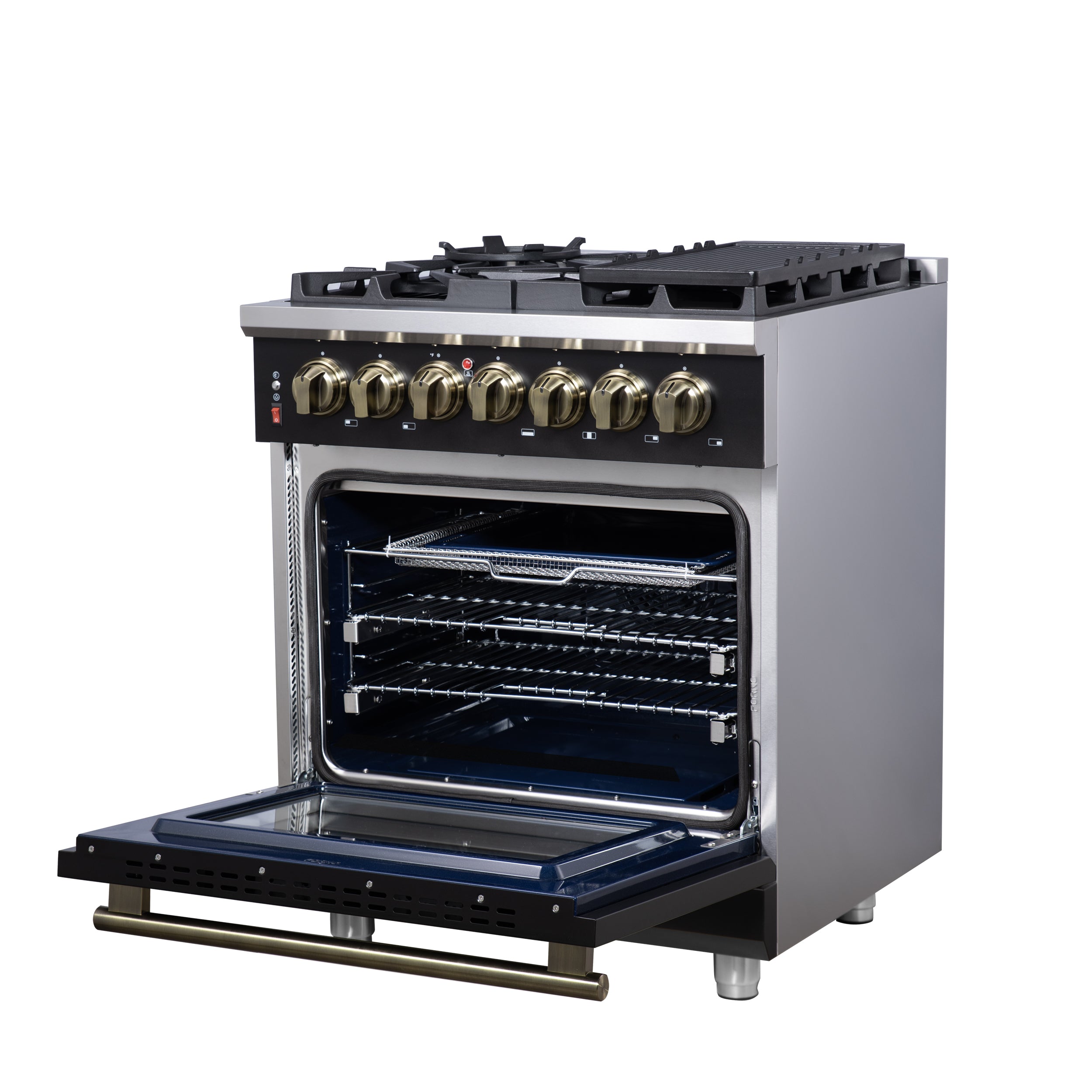 Forno Massimo 30 in. 4.32 cu. ft. 5-Burner Black Dual Fuel Range | FFSGS6125-30BLK