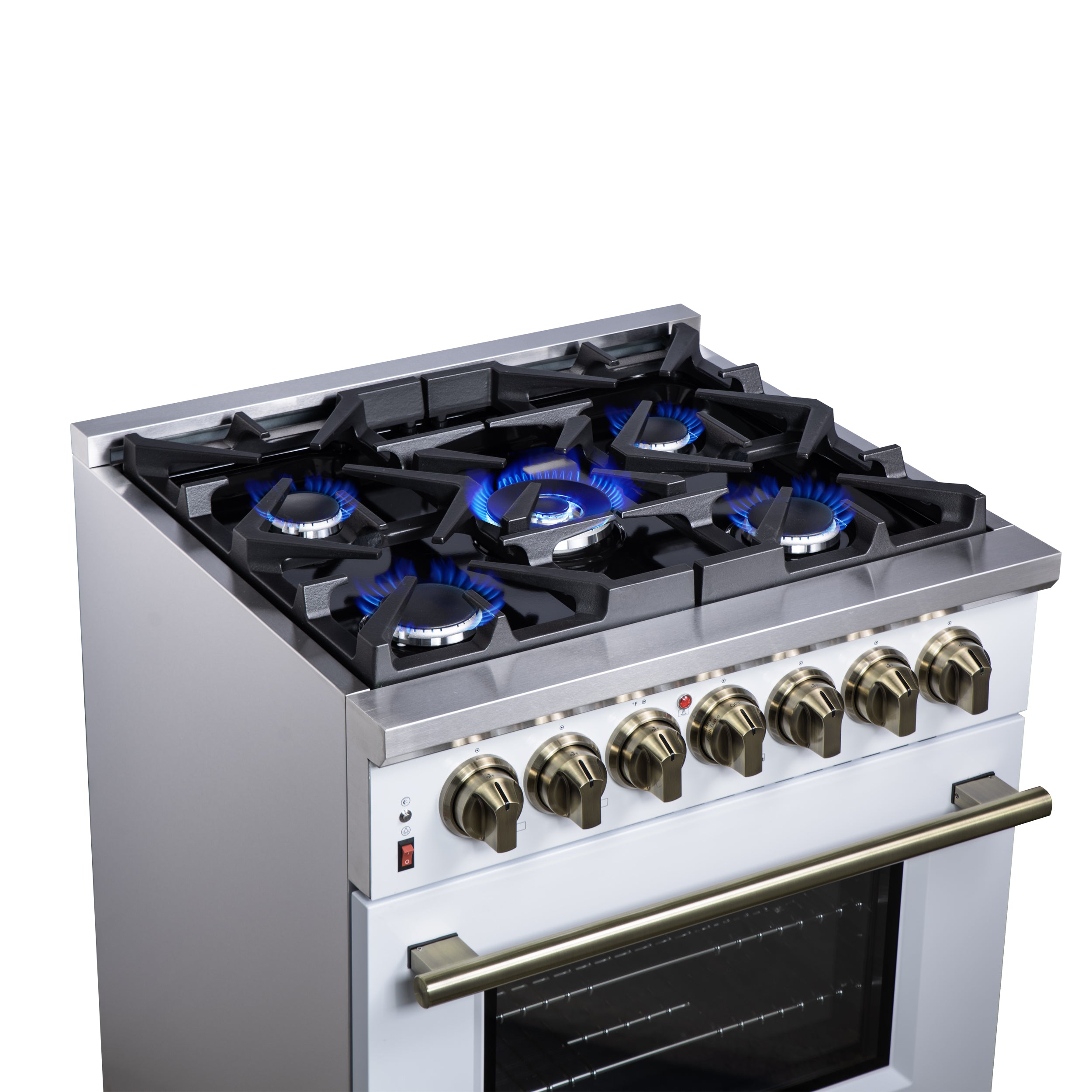 Forno Massimo 30 in. 4.32 cu. ft. 5-Burner White Dual Fuel Range | FFSGS6125-30WHT