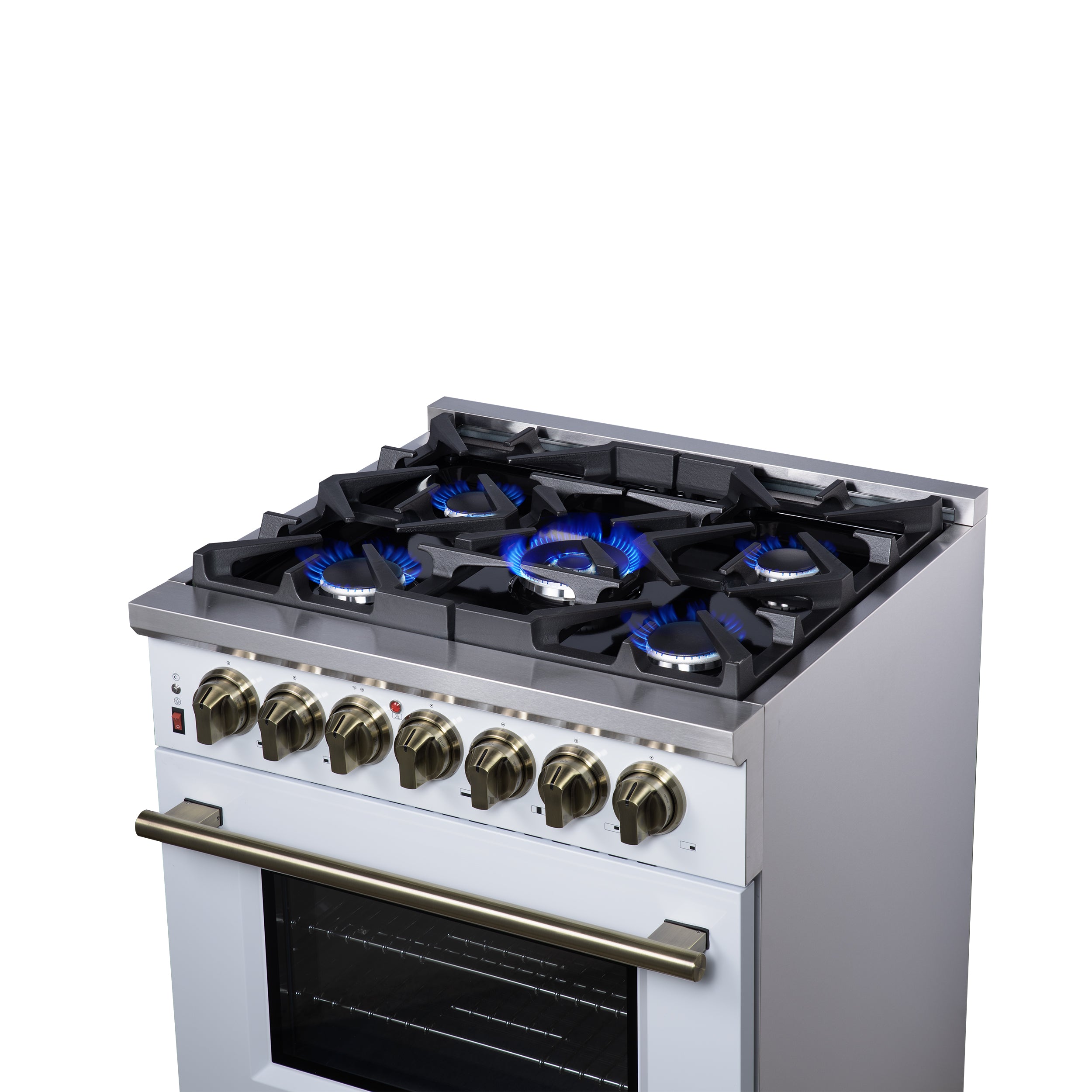 Forno Massimo 30 in. 4.32 cu. ft. 5-Burner White Dual Fuel Range | FFSGS6125-30WHT