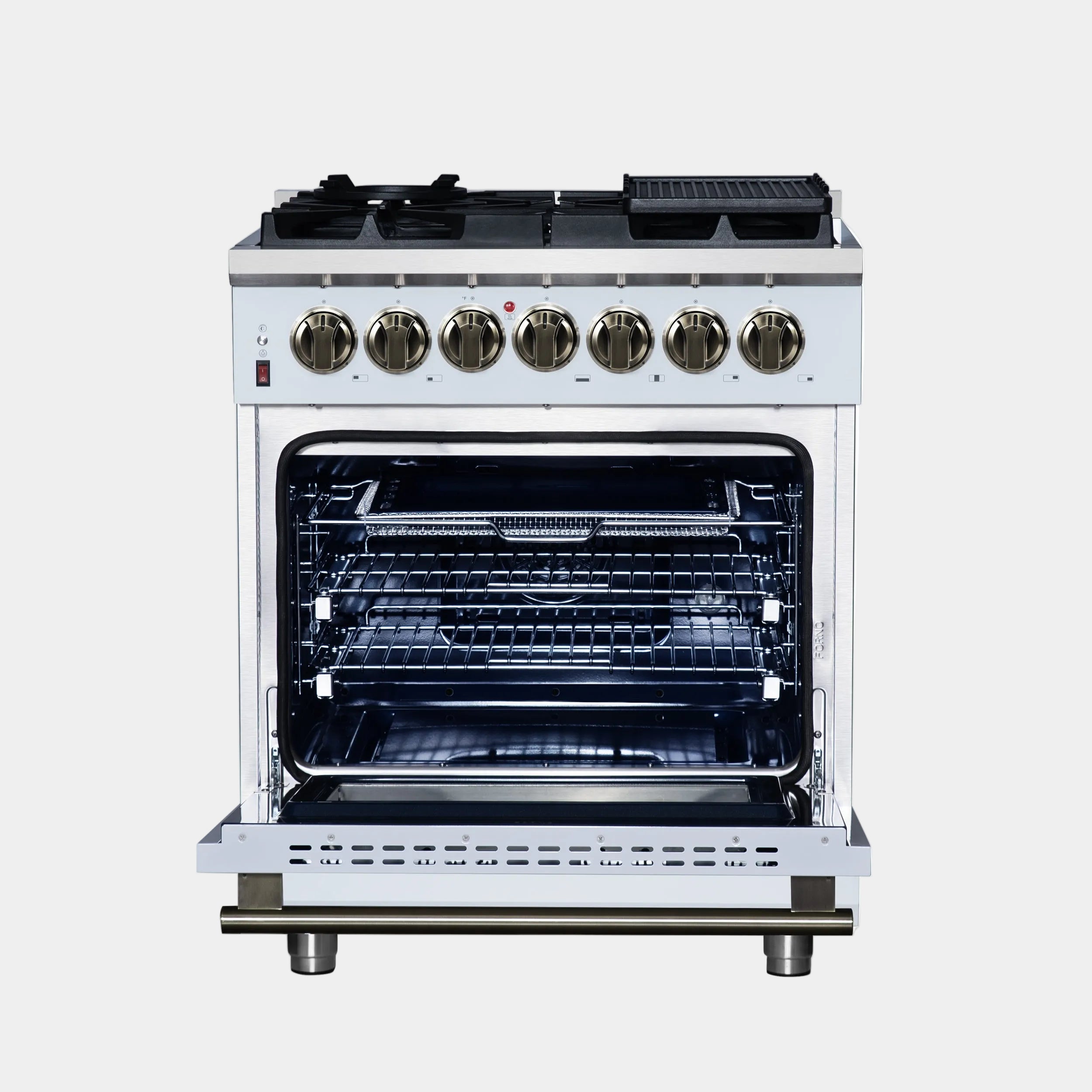 Forno Massimo 30 in. 4.32 cu. ft. 5-Burner White Dual Fuel Range | FFSGS6125-30WHT