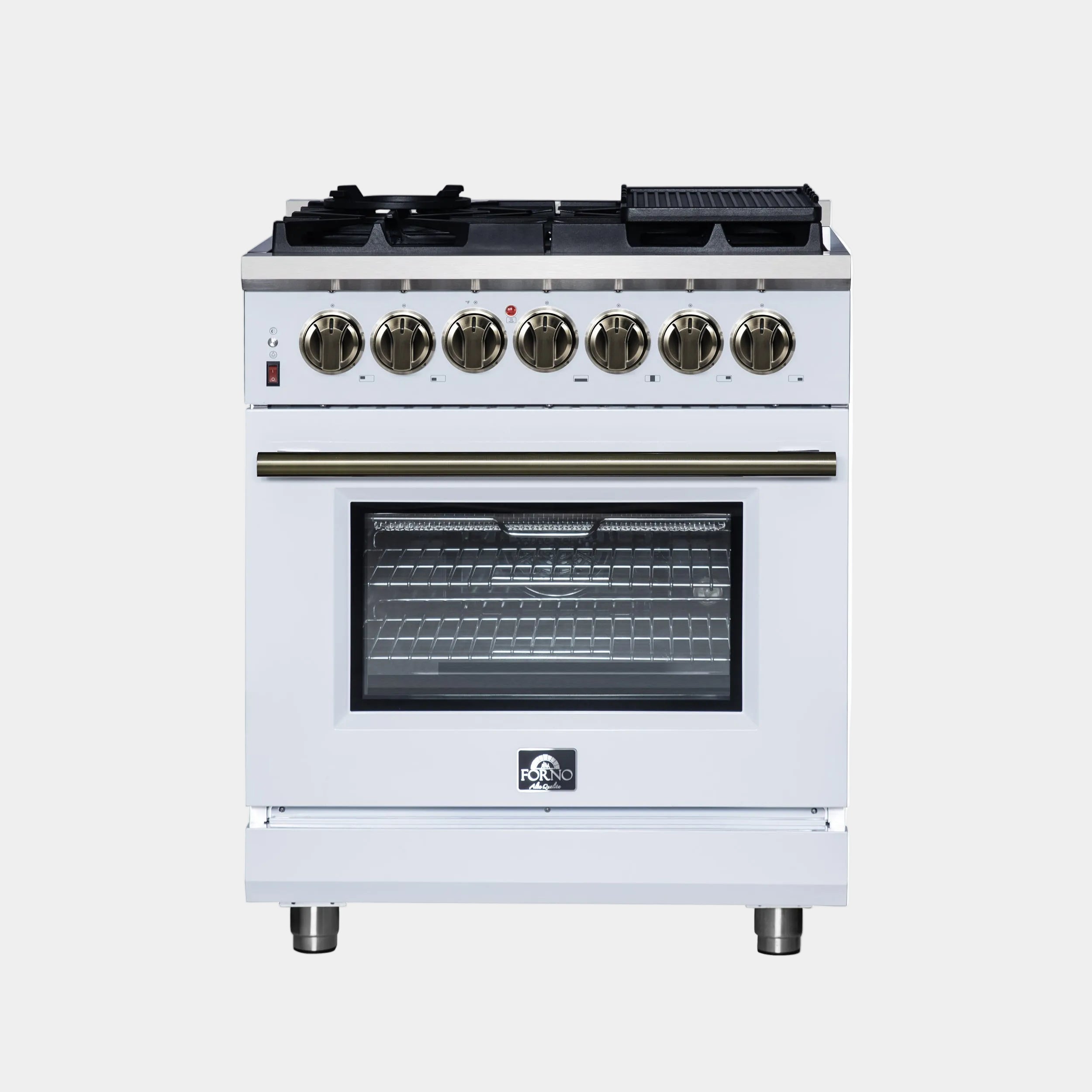 Forno Massimo 30 in. 4.32 cu. ft. 5-Burner White Dual Fuel Range | FFSGS6125-30WHT
