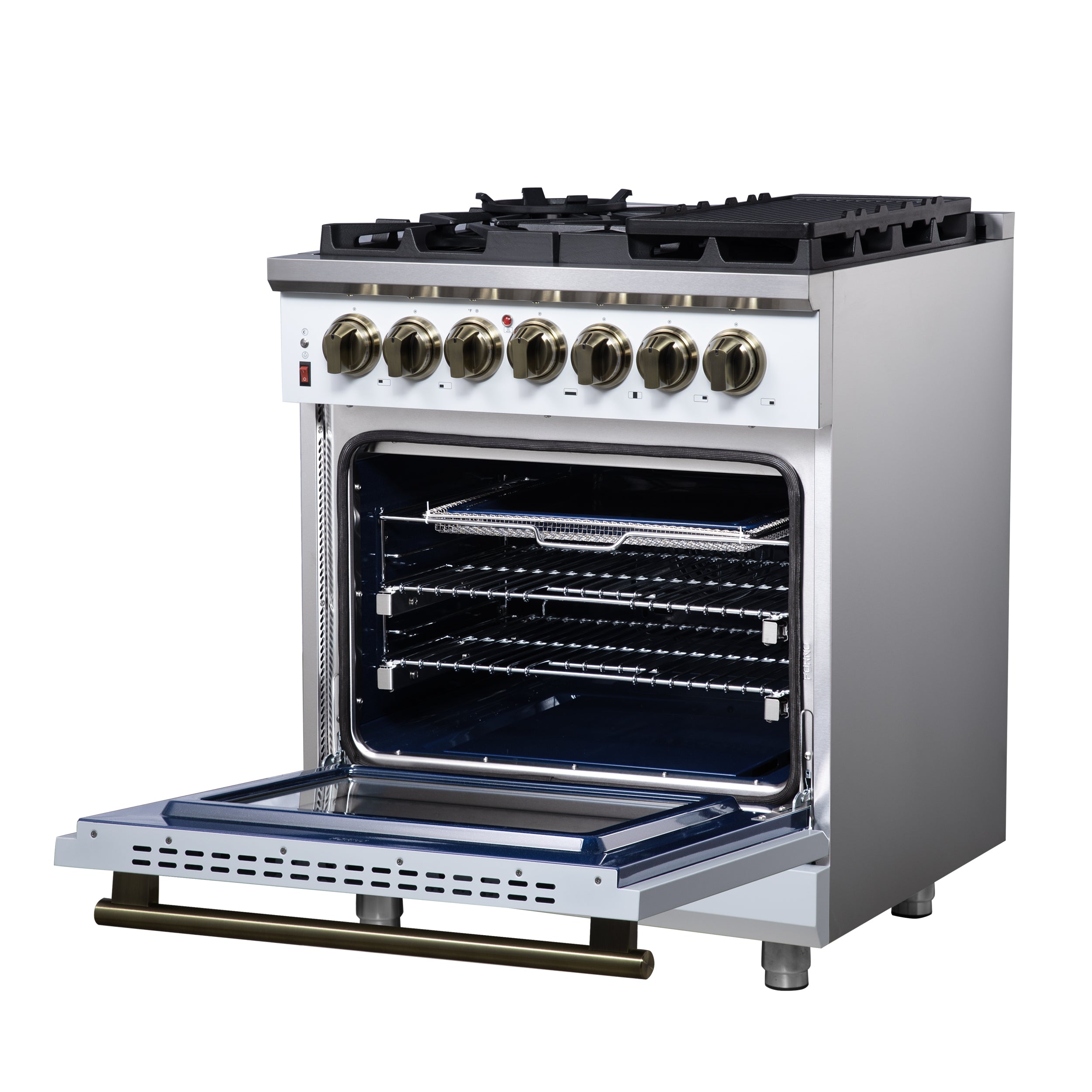 Forno Massimo 30 in. 4.32 cu. ft. 5-Burner White Dual Fuel Range | FFSGS6125-30WHT