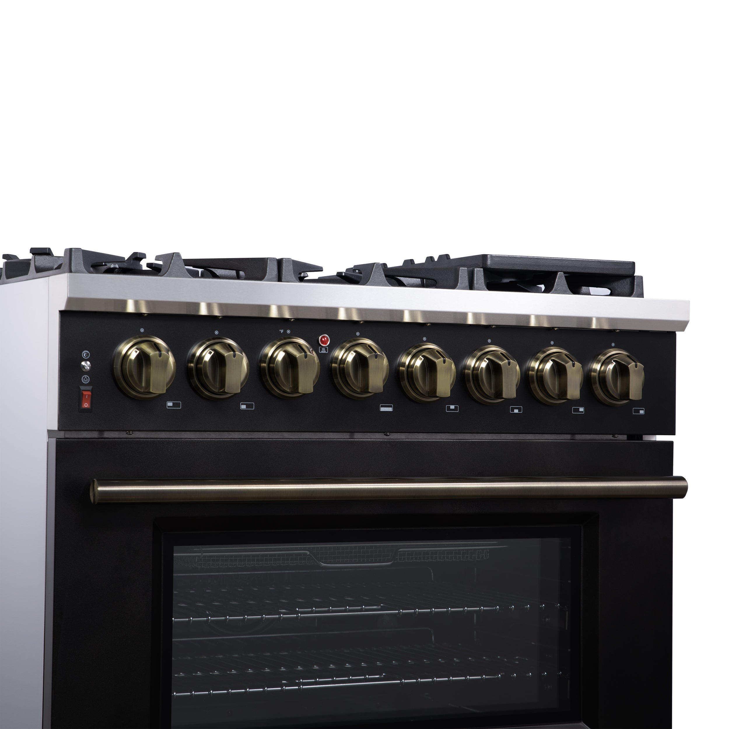 Forno Massimo 36 in. 5.36 cu. ft. 6-Burner White Dual Fuel Range with Antique Brass Accents | FFSGS6125-36WHT