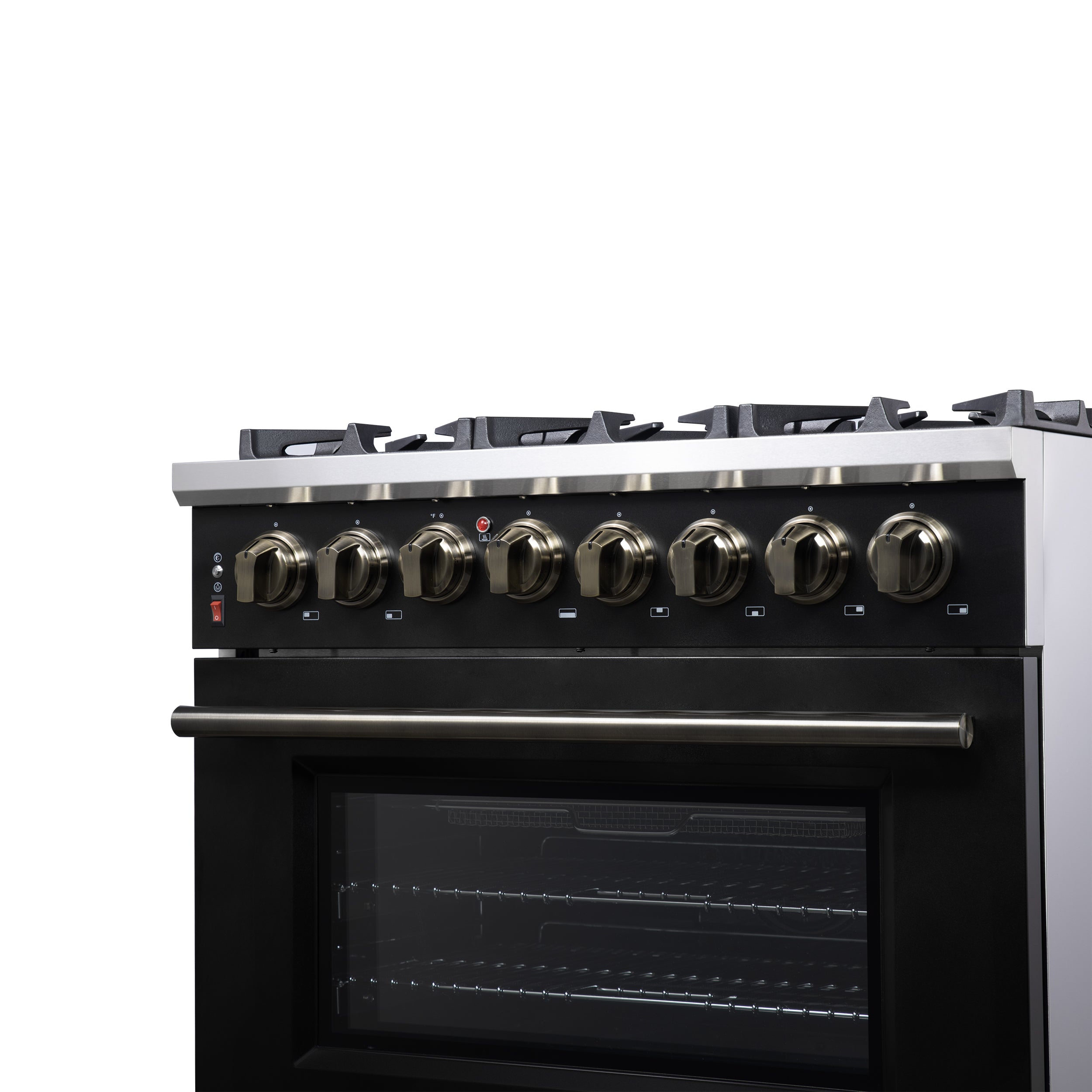 Forno Massimo 36 in. 5.36 cu. ft. 6-Burner White Dual Fuel Range with Antique Brass Accents | FFSGS6125-36WHT