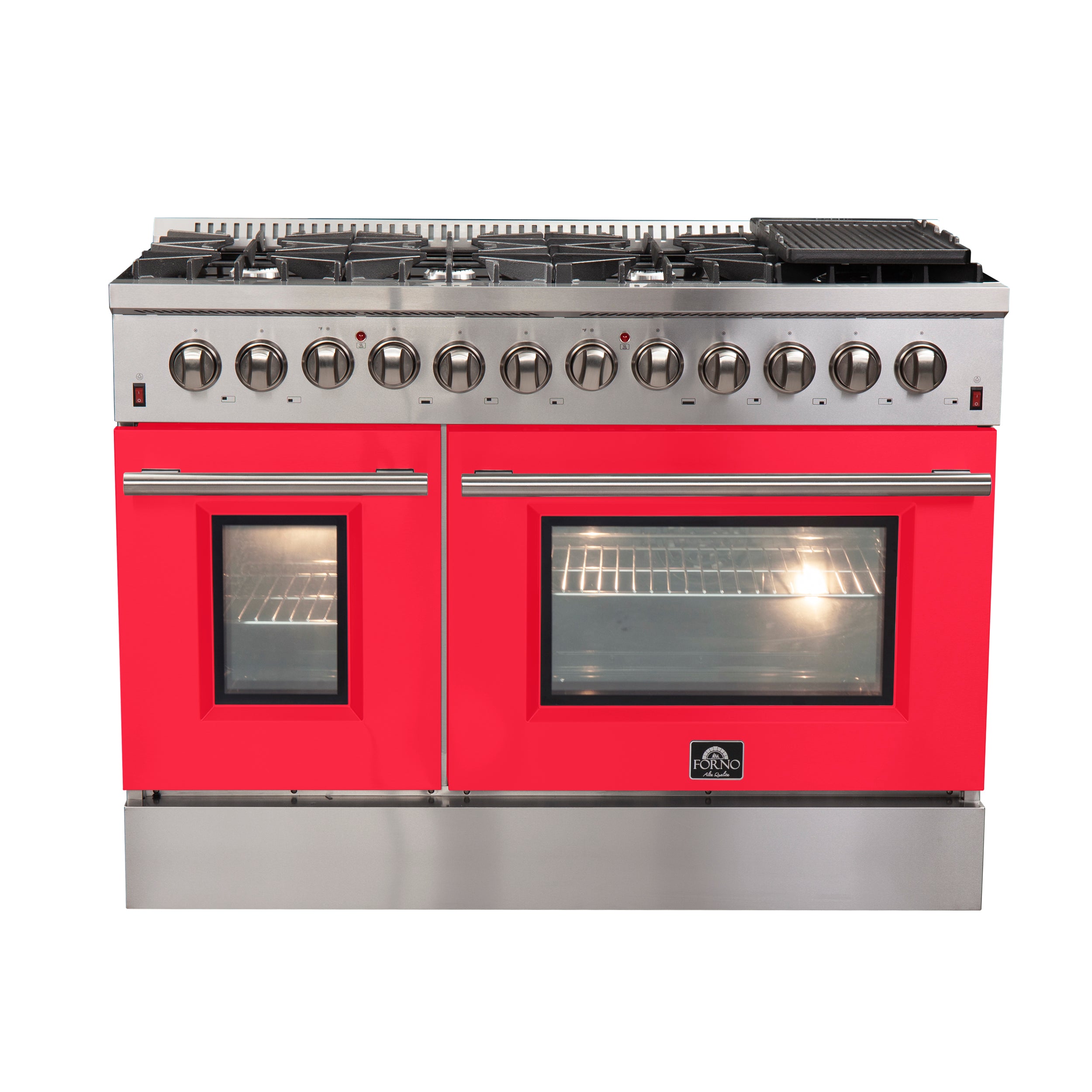 Forno Galiano 48 in. 6.58 cu. ft. 8-Burner Red Dual Fuel Range | FFSGS6156-48RED