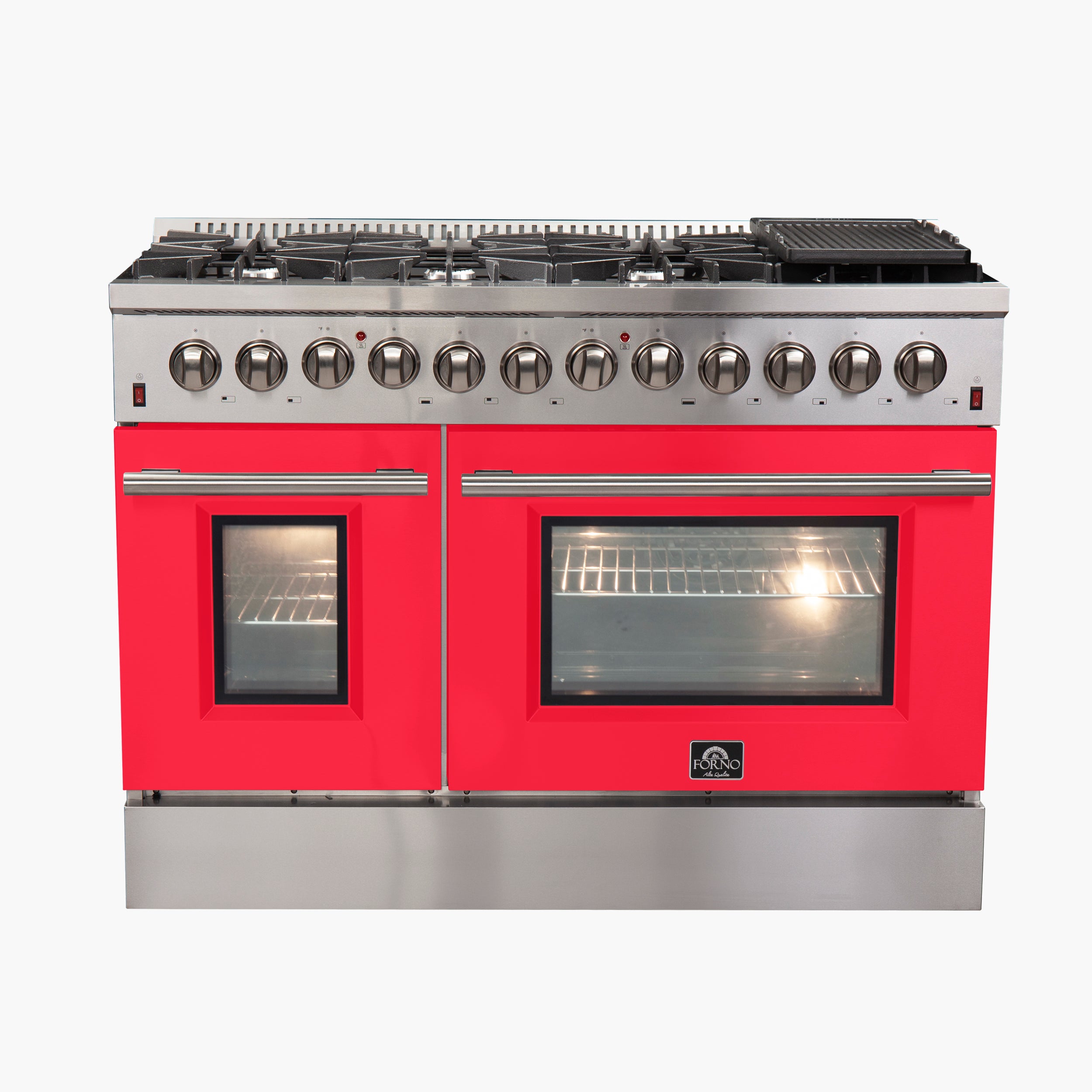 Forno Galiano 48 in. 6.58 cu. ft. 8-Burner Red Dual Fuel Range | FFSGS6156-48RED