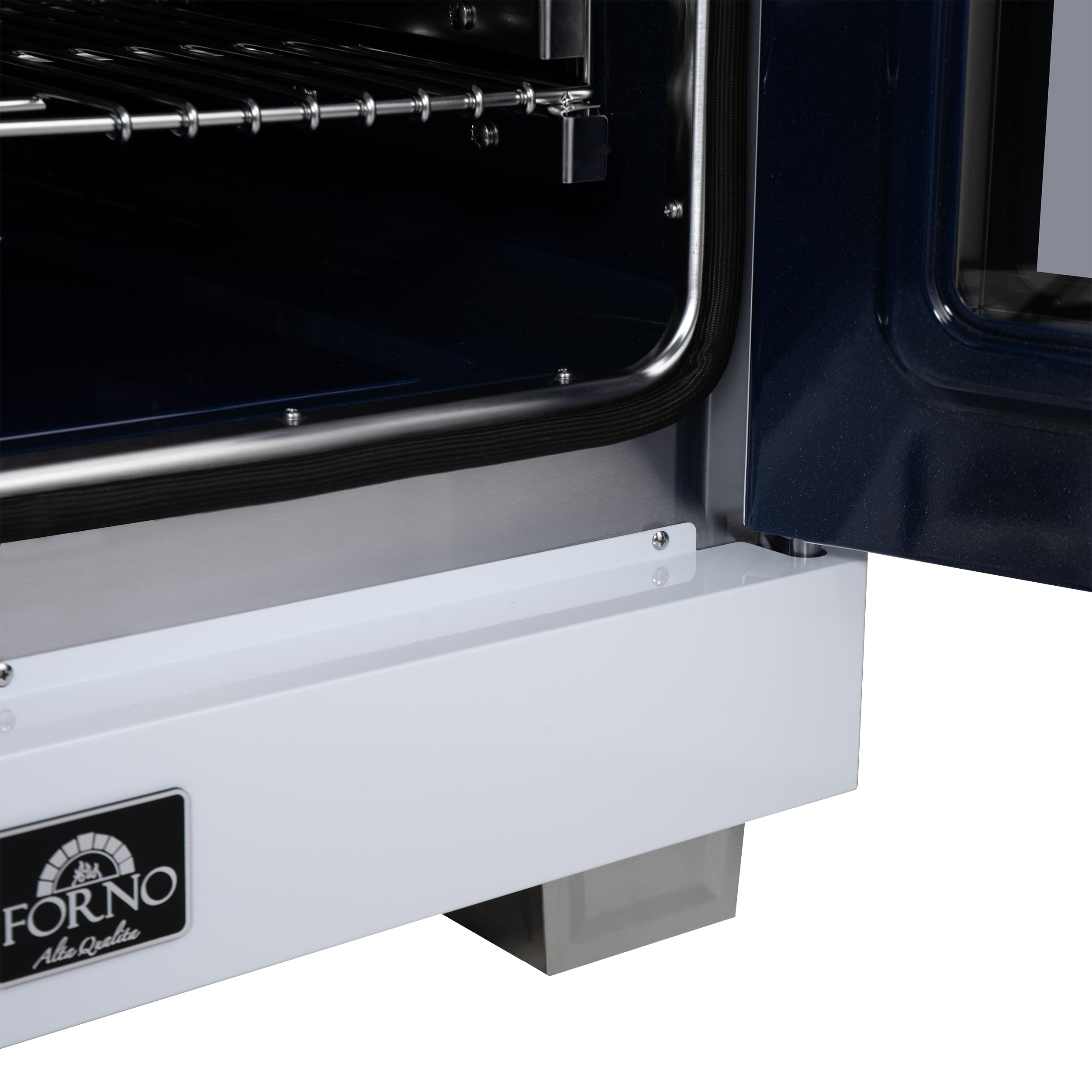 Forno Capriasca 30 in. 4.32 cu. ft. 5-Burner White French Door Dual Fuel Range with Antique Brass Accents | FFSGS6387-30WHT