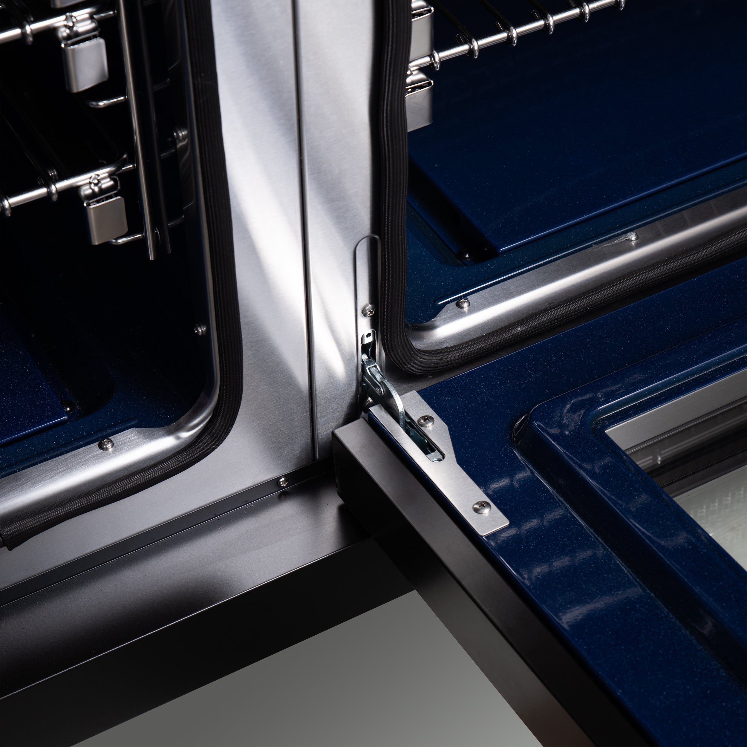 Forno Capriasca 48 in. 6.58 cu. ft. 8-Burner Black French Door Dual Fuel Range with Antique Brass Accents | FFSGS6387-48BLK