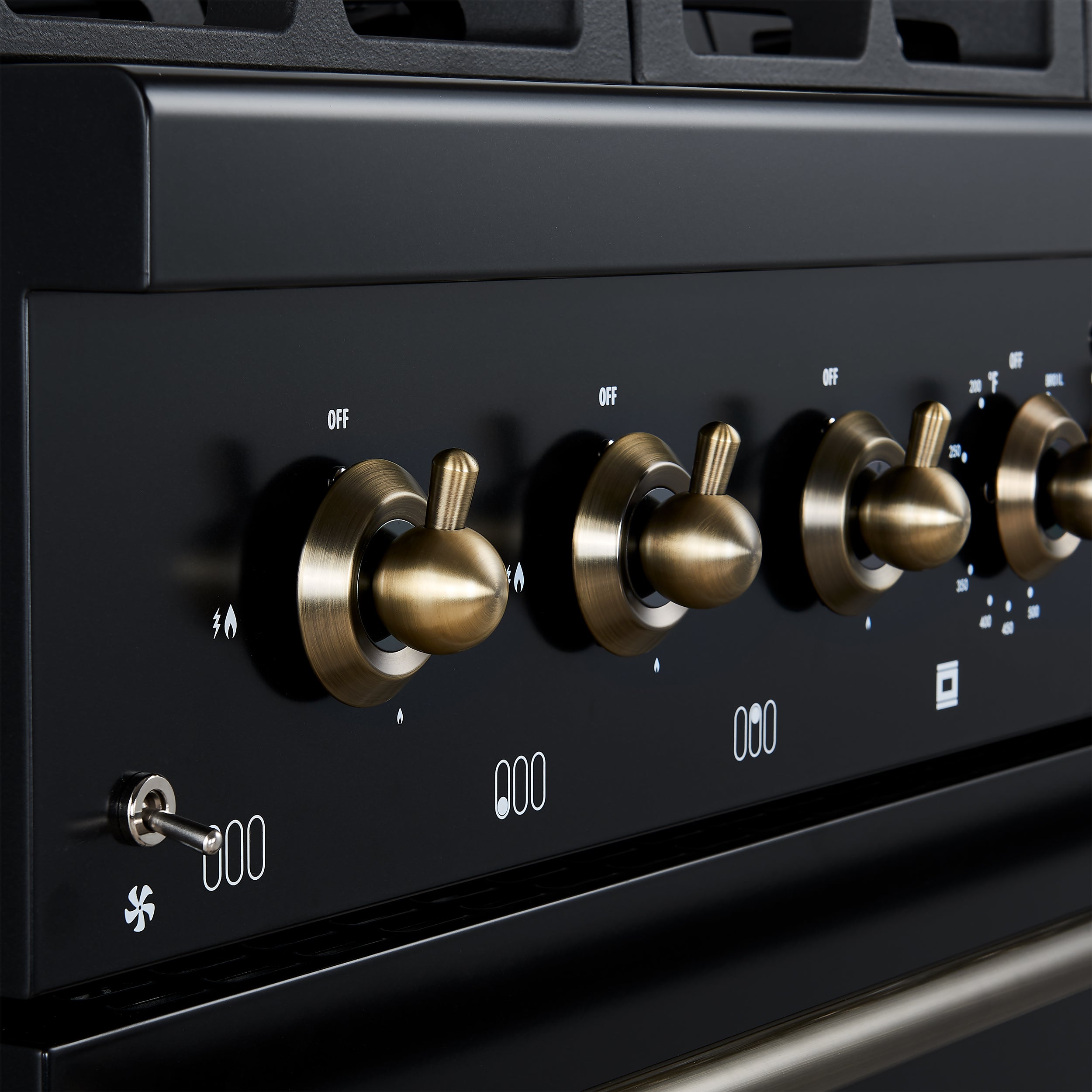 Forno Antico 36 in. 4.5 cu. ft. 6-Burner Black Dual Fuel Range with Antique Brass Accents | FFSGS6113-36BLK