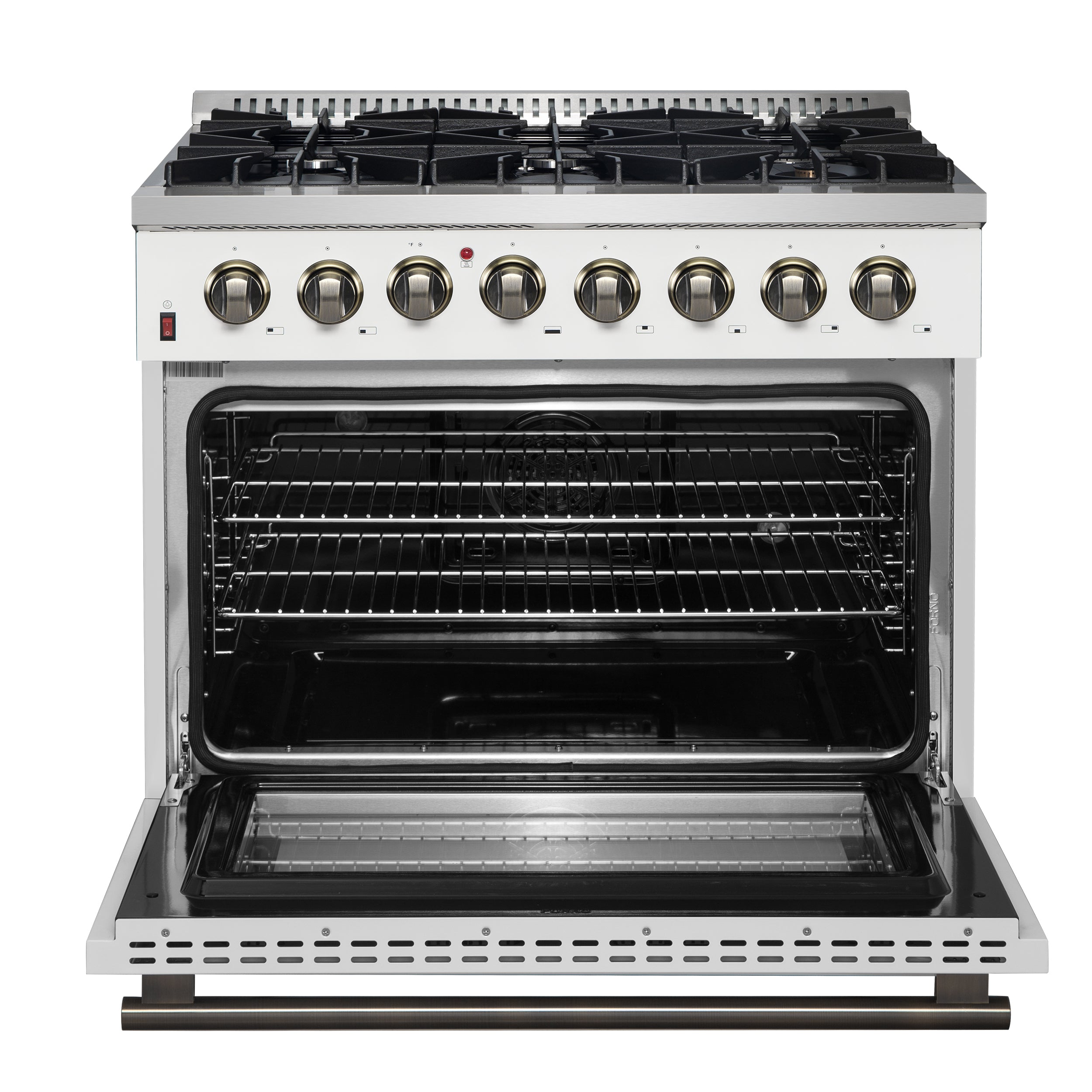 Forno Galiano 36" Freestanding Dual Fuel Range in White