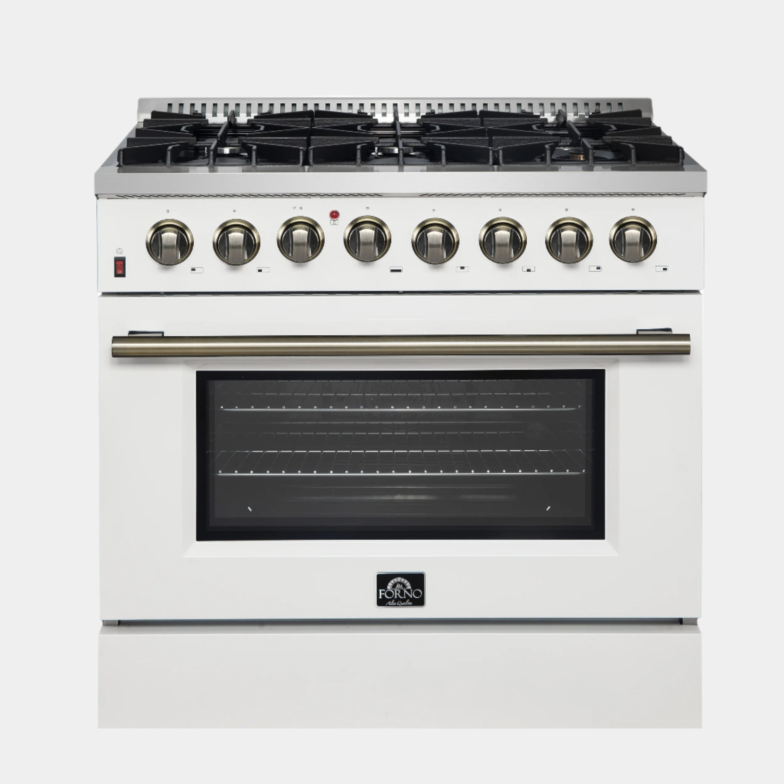 Forno Galiano 36" Freestanding Dual Fuel Range in White