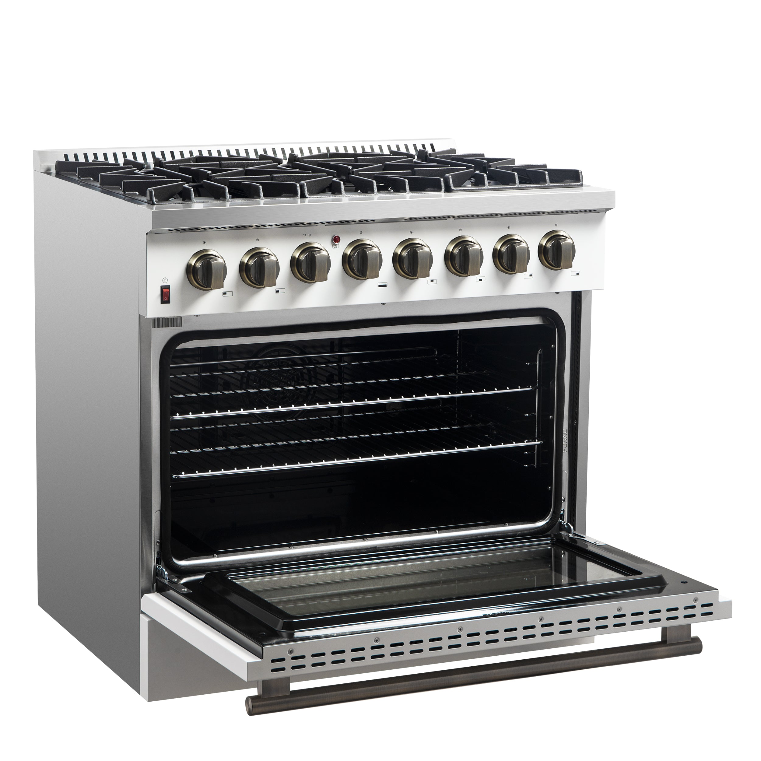 Forno Galiano 36" Freestanding Dual Fuel Range in White