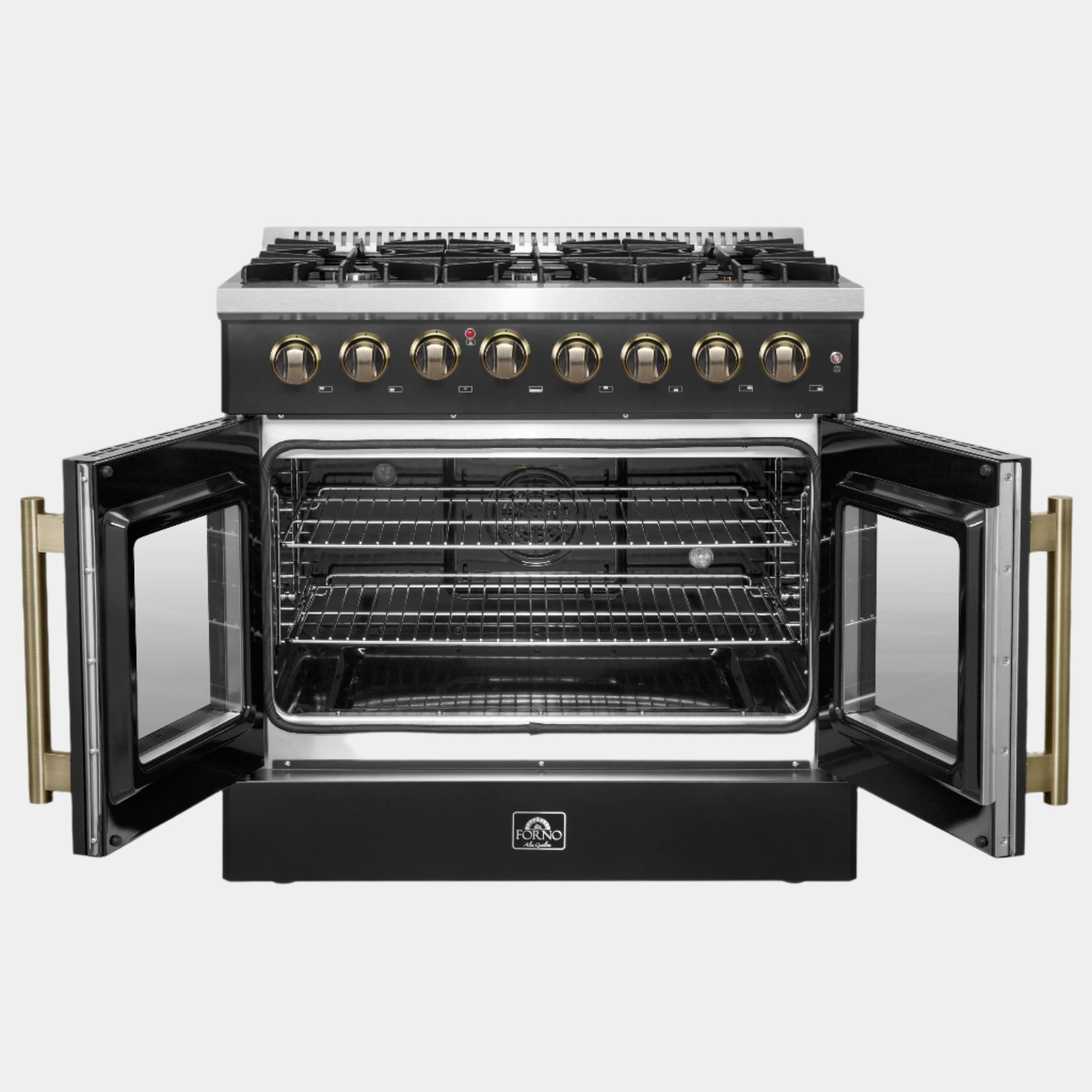 Forno Galiano 36-inch Freestanding French Door Dual Fuel Range Black