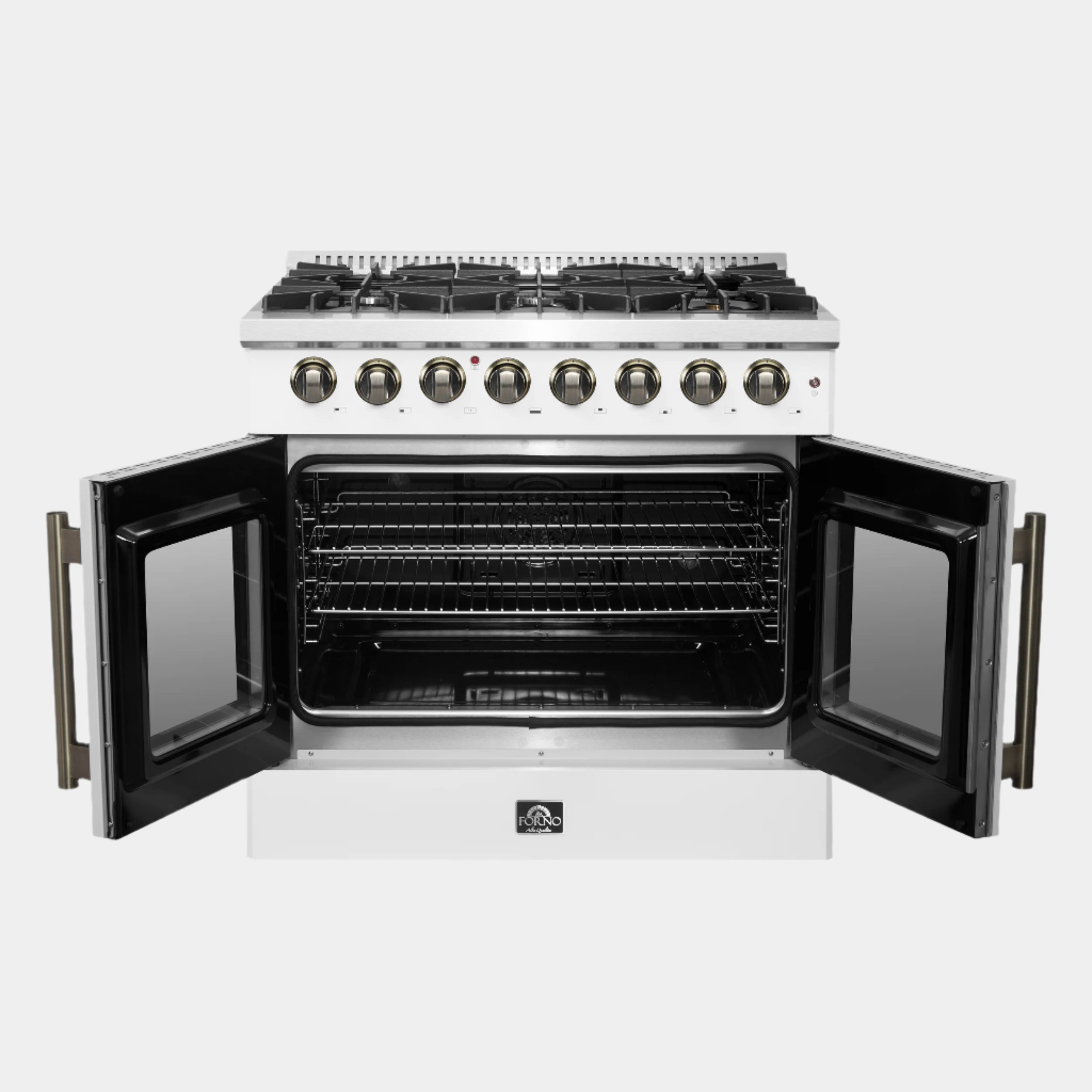 Forno Galiano 36-inch Freestanding French Door Dual Fuel Range White