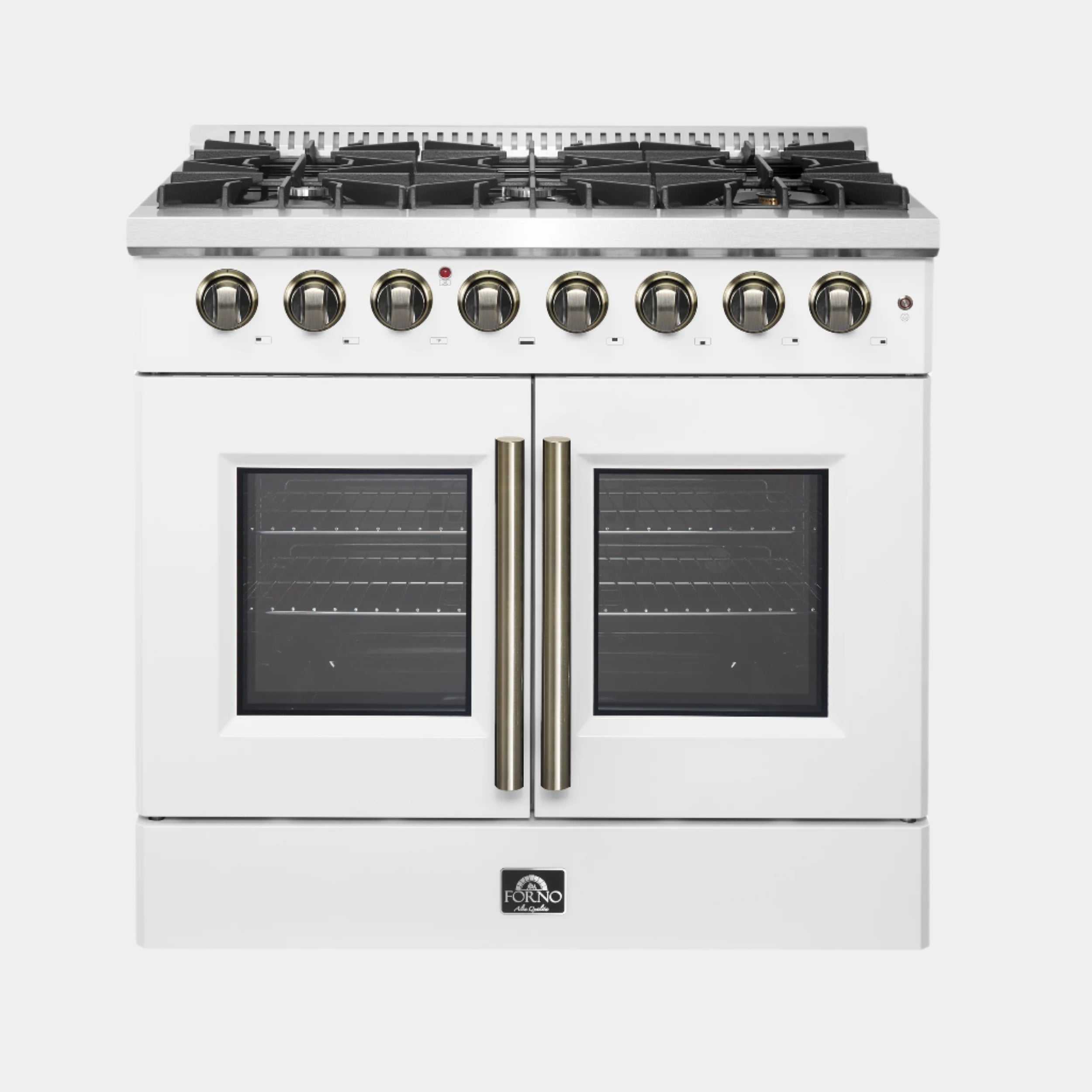 Forno Galiano 36-inch Freestanding French Door Dual Fuel Range White