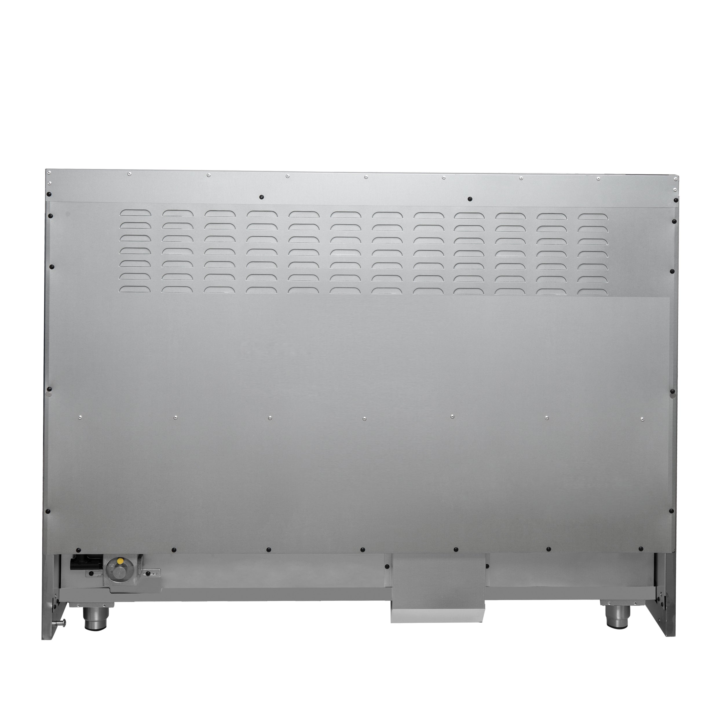 Forno Galiano 48-inch French Door Dual Fuel Range, Black & Antique Brass Design, 8 Sealed Burners - 107,000 BTU, Griddle, 6.58 cu.ft. Double Ovens