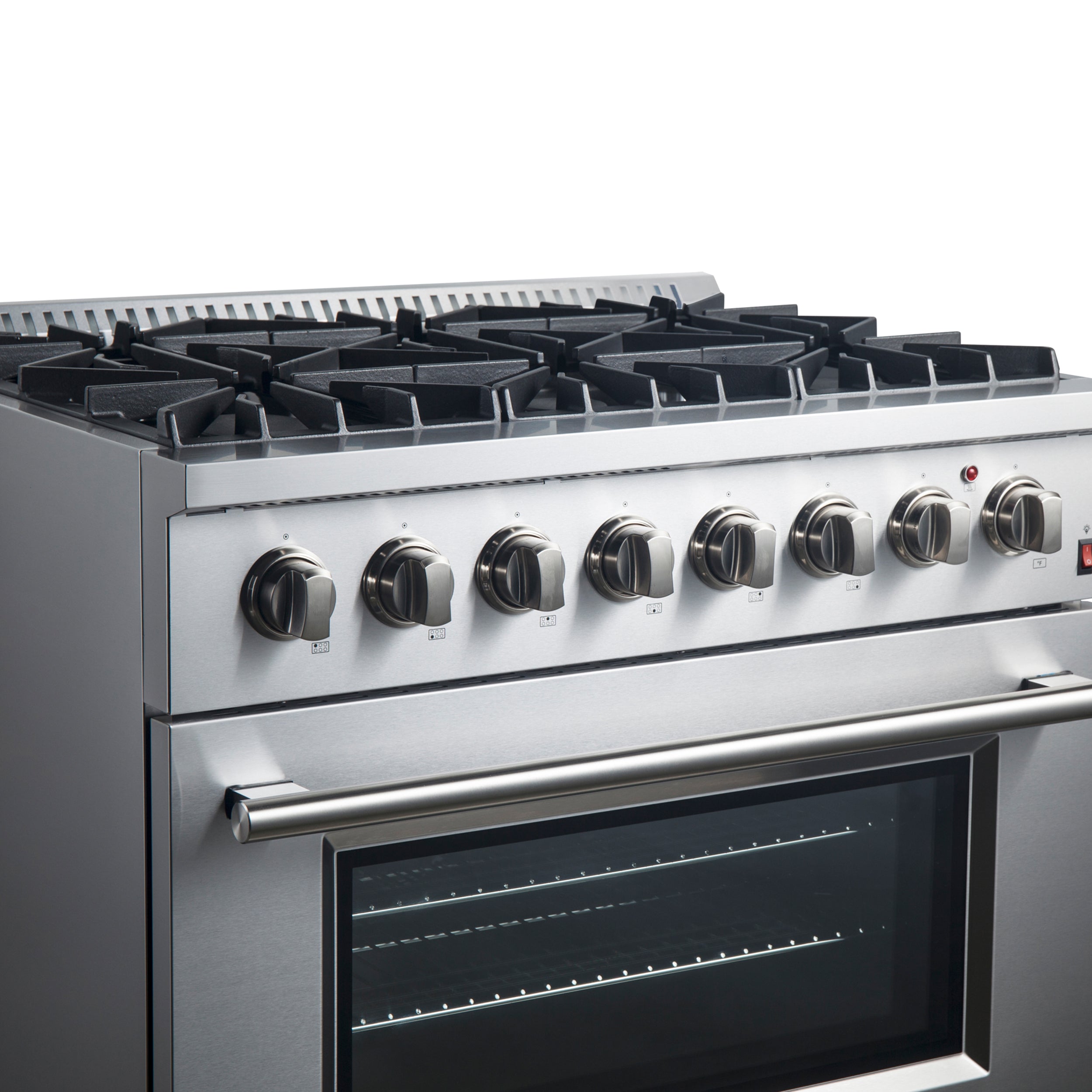 Forno Marco 36-Inch Dual Fuel Range, Stainless Steel, 6 Burners, 67,000 BTU, True Convection Oven, Energy Efficient