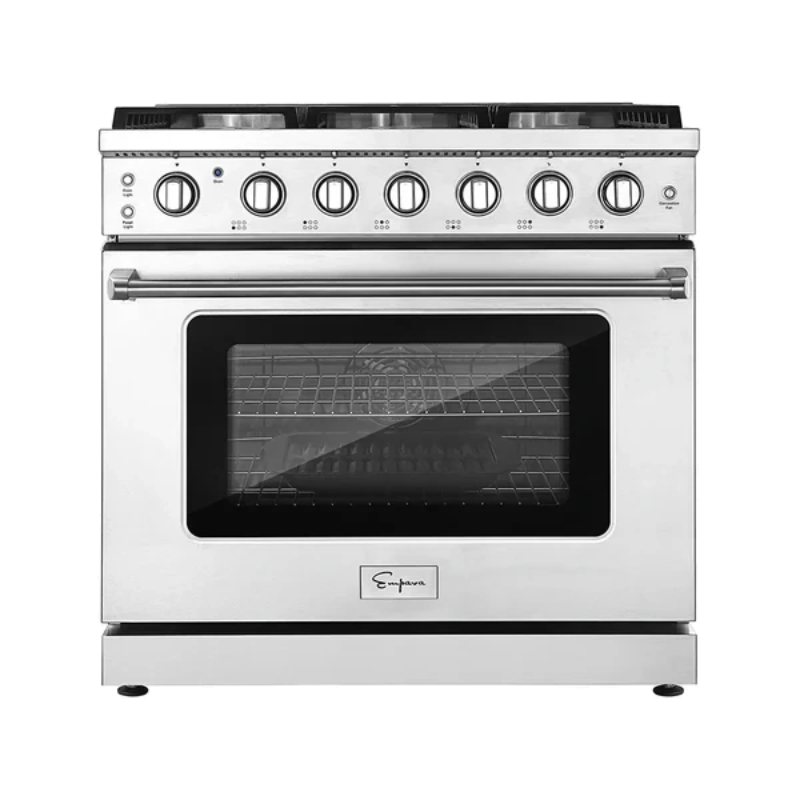 Empava Pro-Style 36 In. Slide-In 6-Burner Natural Gas Range 6 cu. Ft. | EMPV-36GR11