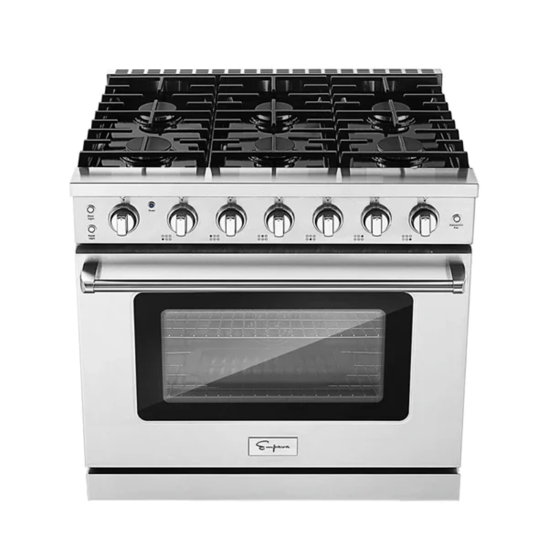 Empava Pro-Style 36 In. Slide-In 6-Burner Natural Gas Range 6 cu. Ft. | EMPV-36GR11