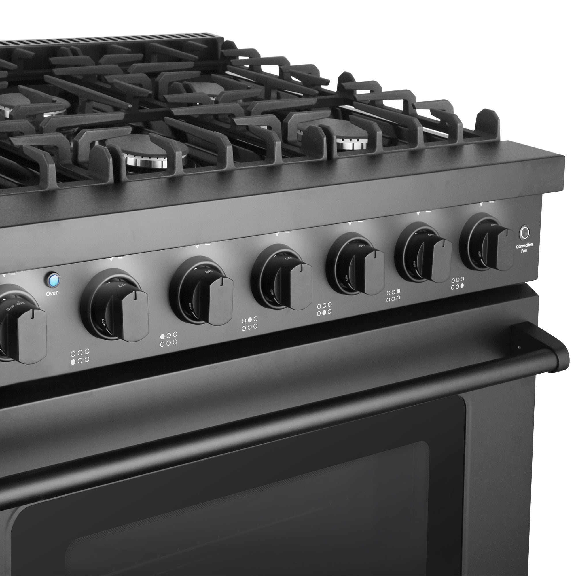 Cosmo Haven 36 in. 6.0 cu. ft. 6-Burner Black Gas Range with Knob LEDs and Storage Drawer | COS-EPGR366-BK