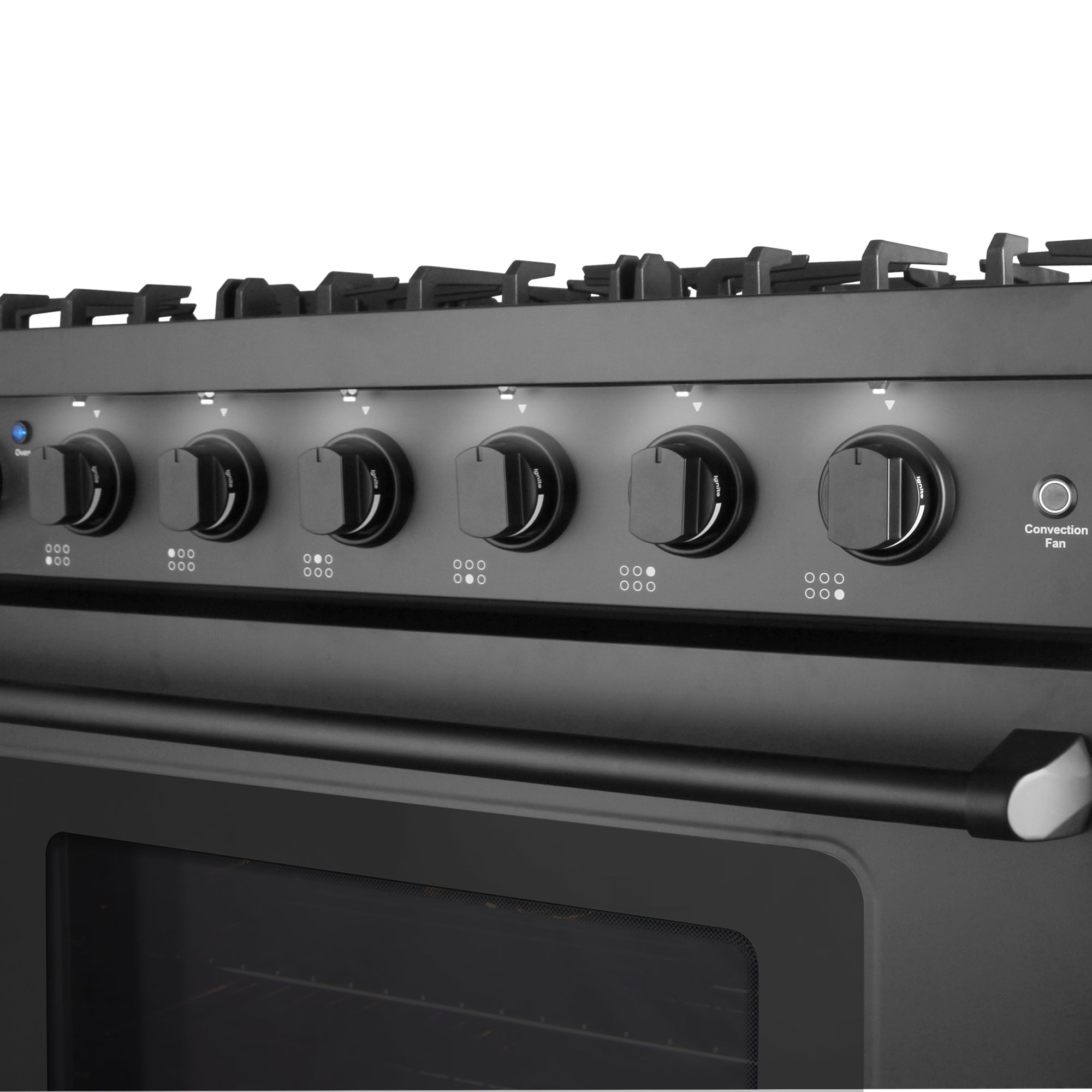 Cosmo Haven 36 in. 6.0 cu. ft. 6-Burner Black Gas Range with Knob LEDs and Storage Drawer | COS-EPGR366-BK