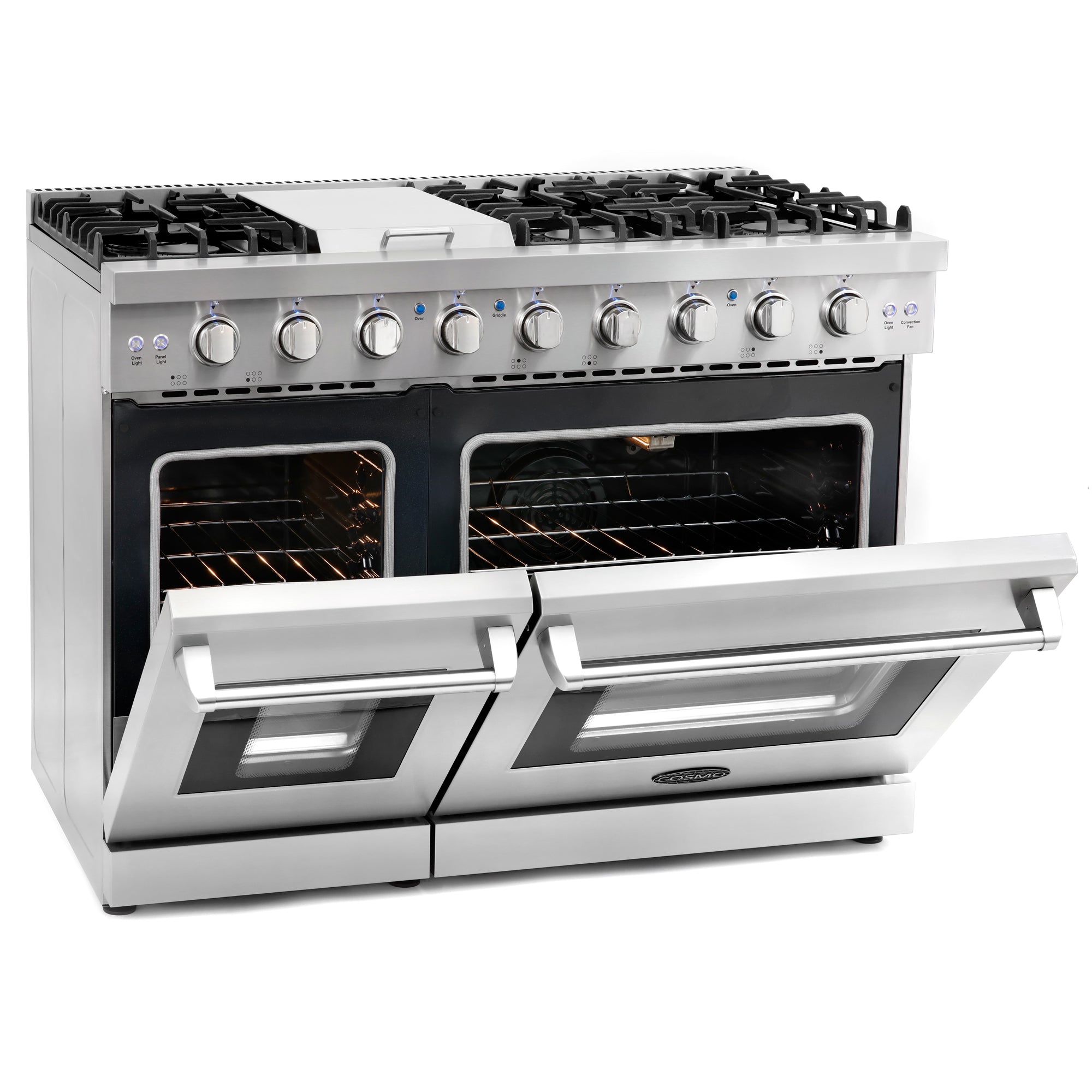 Cosmo Haven 48 in. 6.8 cu. ft. 6-Burner Stainless Steel Gas Range with Griddle | COS-EPGR486G