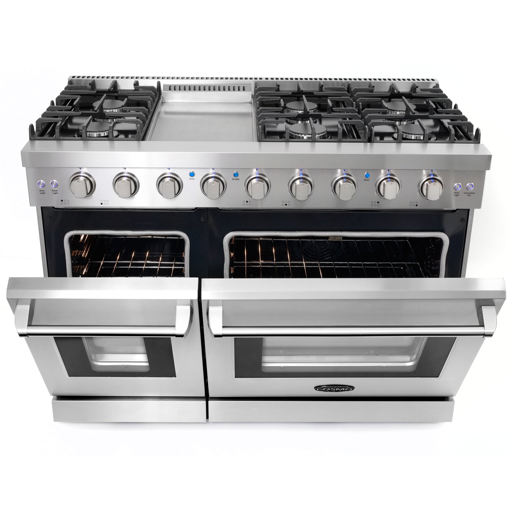 Cosmo Haven 48 in. 6.8 cu. ft. 6-Burner Stainless Steel Gas Range with Griddle | COS-EPGR486G