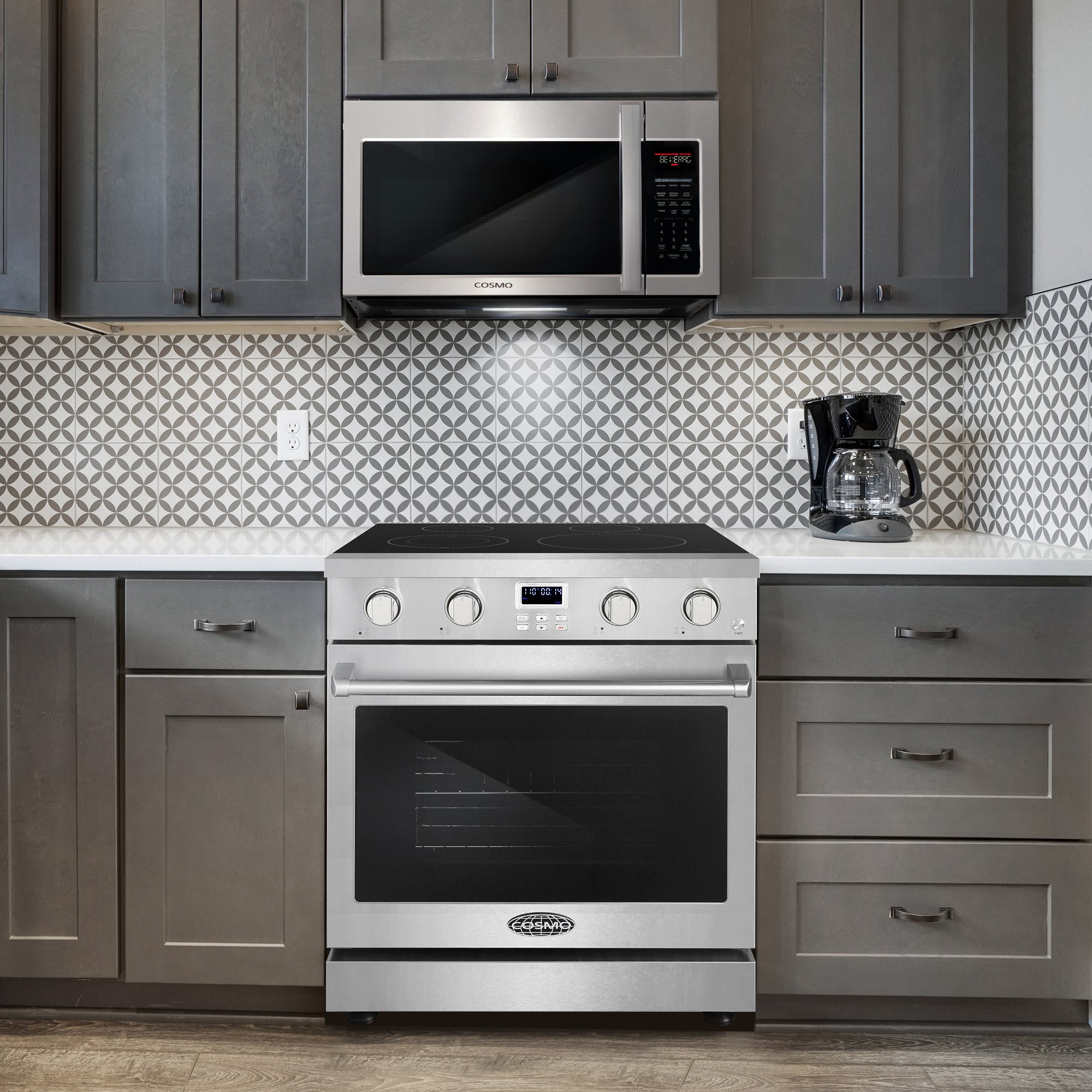 Cosmo Haven 30 in. 4.8 cu. ft. Stainless Steel Electric Range with 4 Burners | COS-ERC304KBD