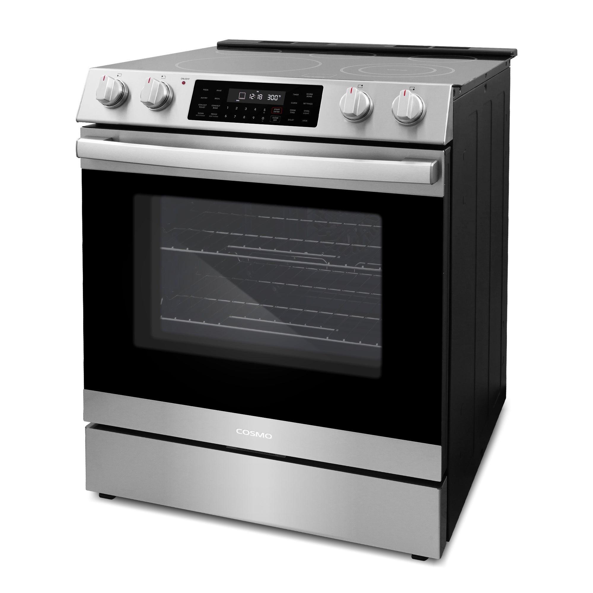 Cosmo Haven 30 in. 6.3 cu. ft. Stainless Steel Electric Range with Self-Clean, Air Fry and Storage Drawer | COS-ERC305WKTD