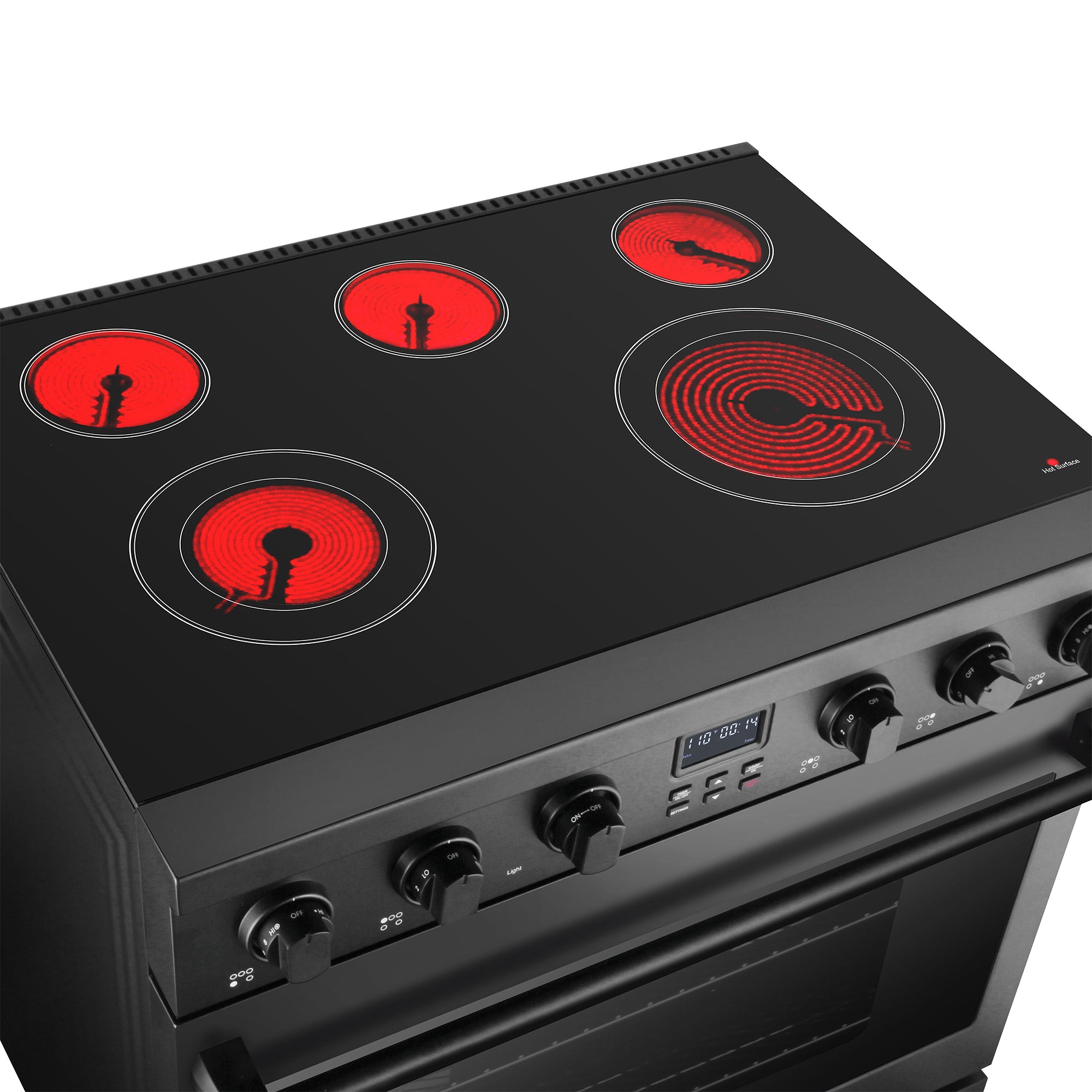 Cosmo Haven 36 in. 6.1 cu. ft. Black Electric Range with 5 Burners | COS-ERC365KBD-BK