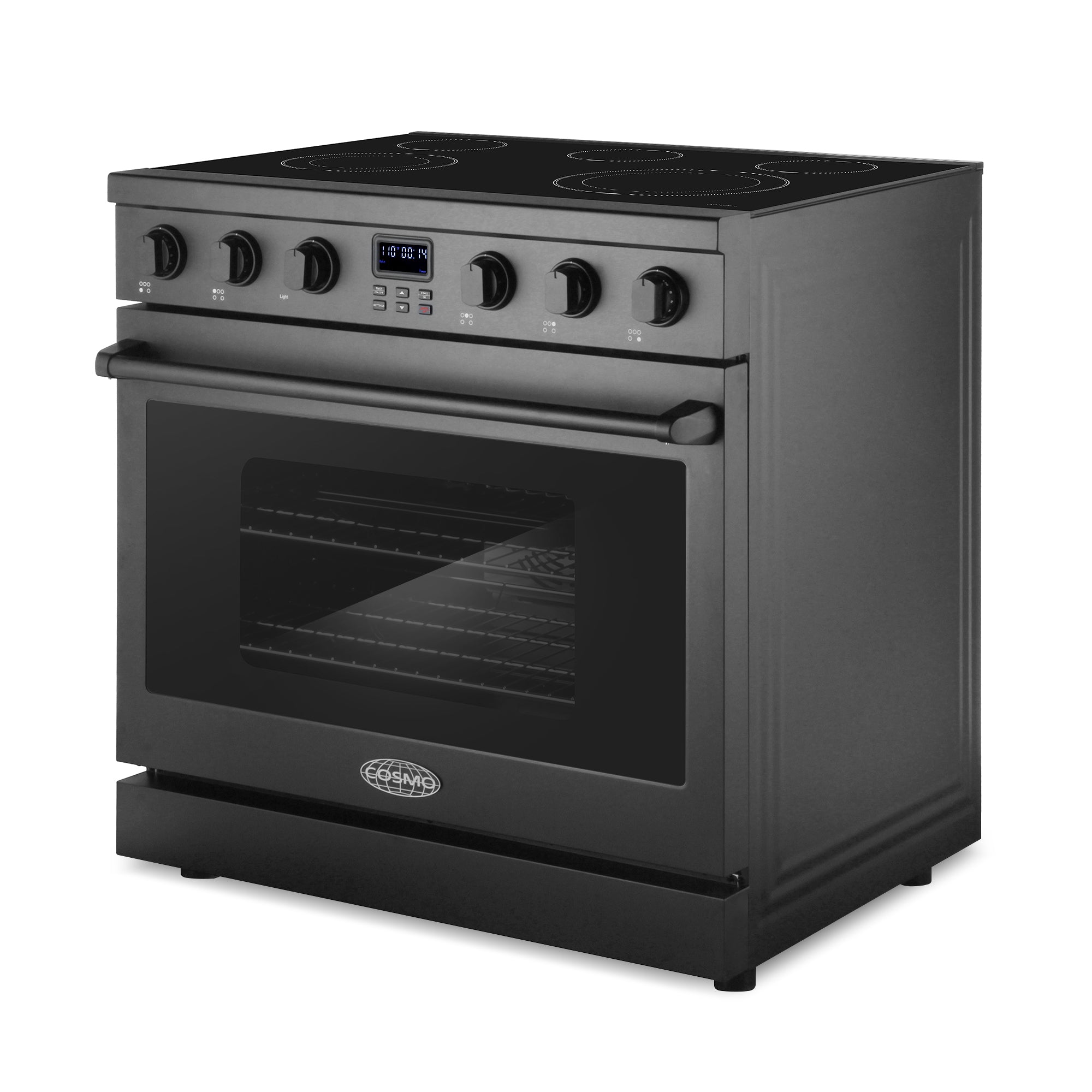 Cosmo Haven 36 in. 6.1 cu. ft. Black Electric Range with 5 Burners | COS-ERC365KBD-BK
