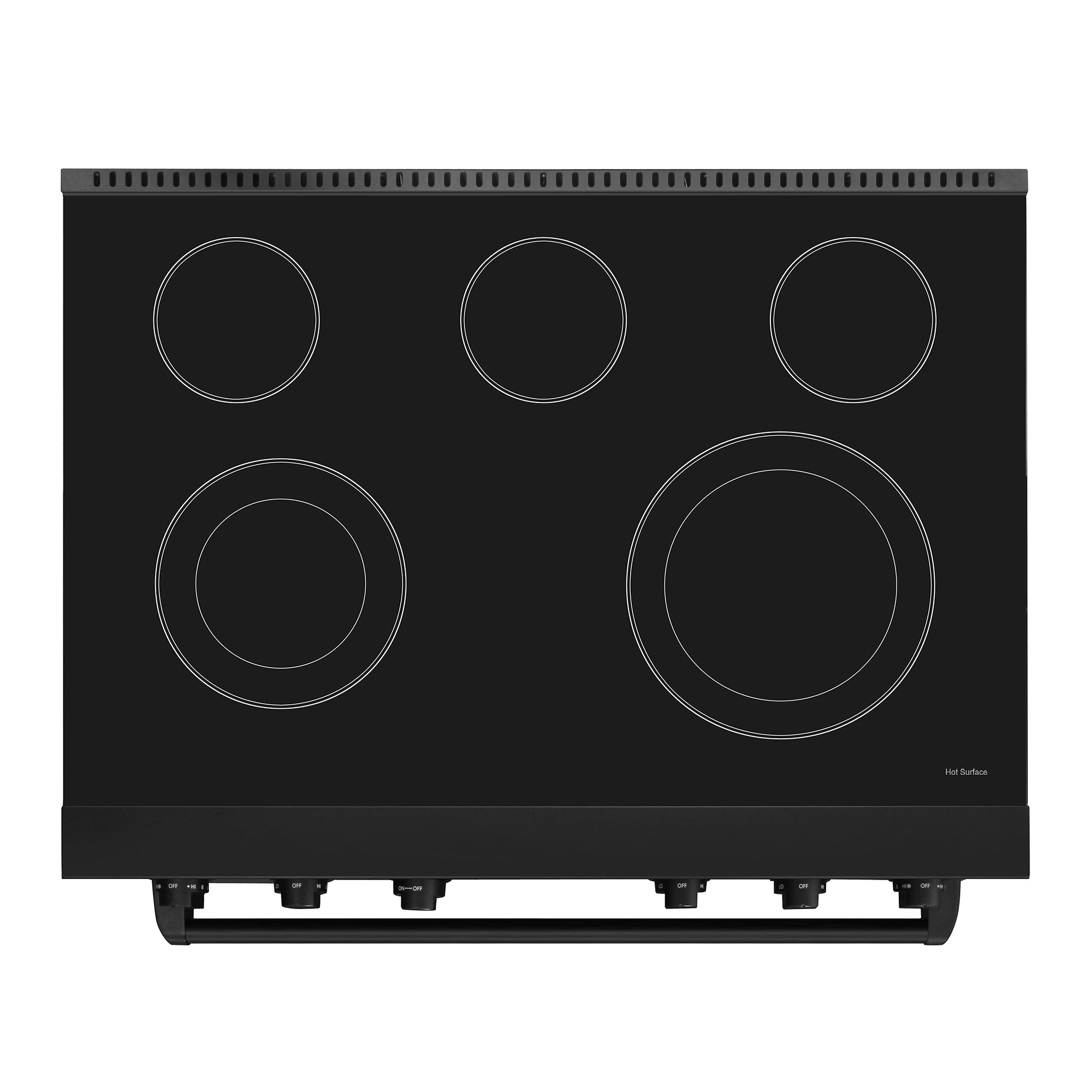 Cosmo Haven 36 in. 6.1 cu. ft. Black Electric Range with 5 Burners | COS-ERC365KBD-BK