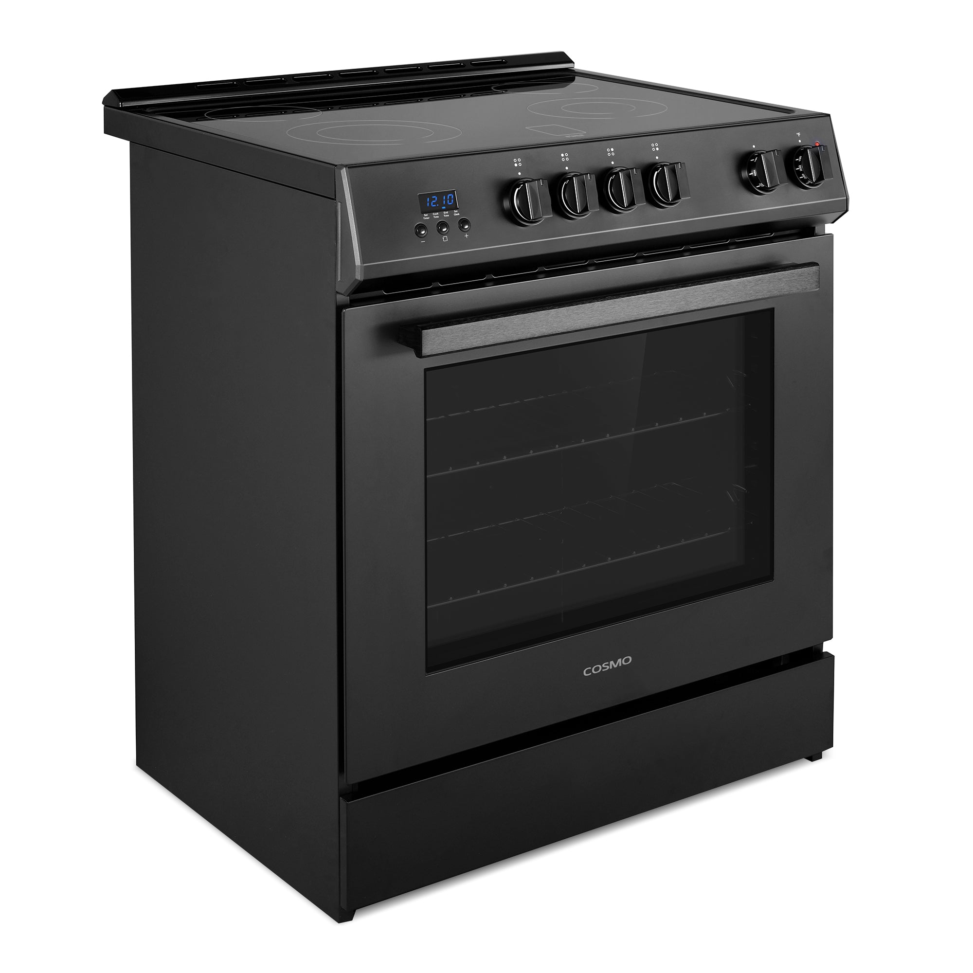 Cosmo Stellar 30 in. 5.0 cu. ft. Black Electric Range with 4 Burners | COS-ERD304K-BK